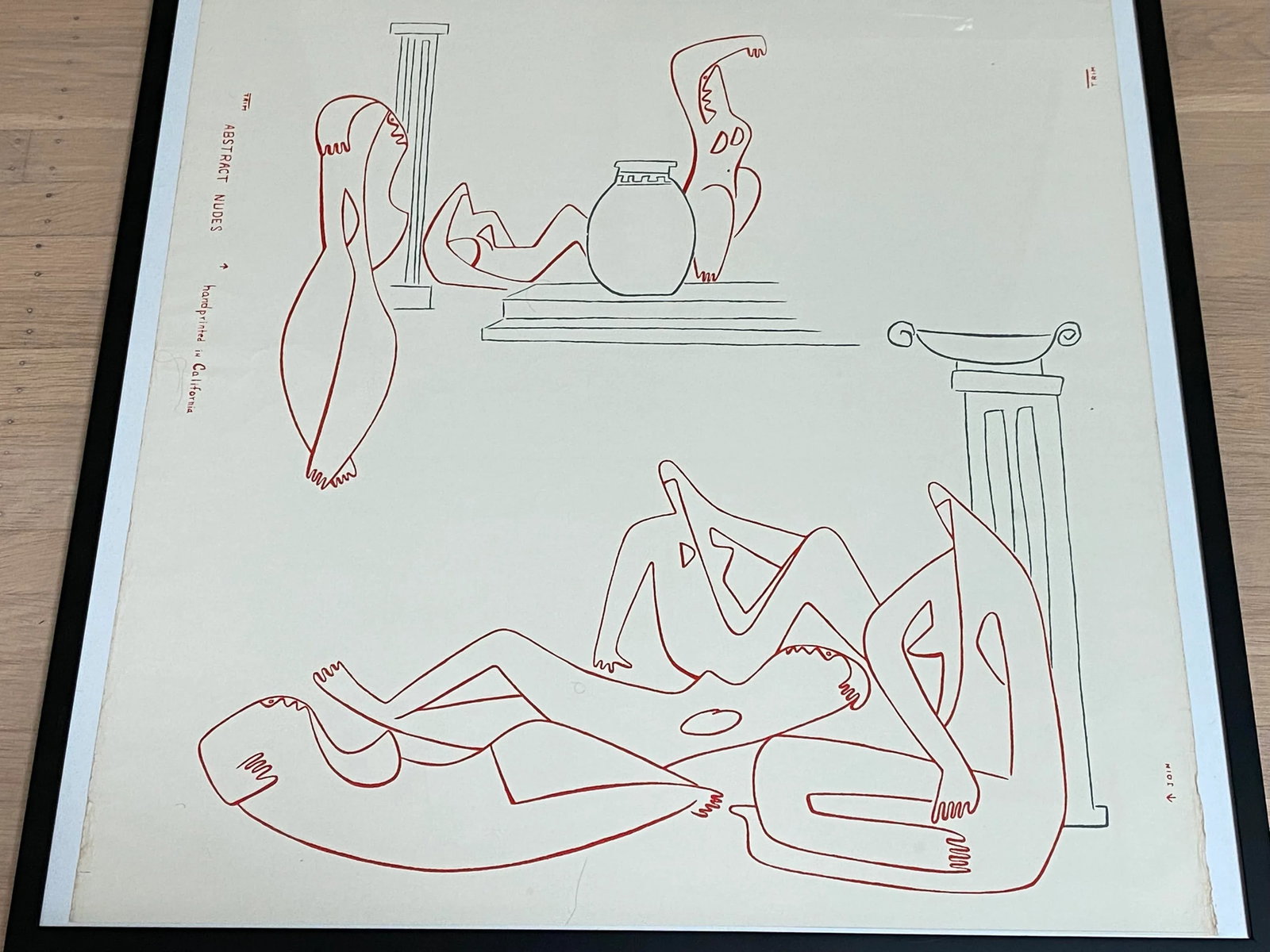 1950s Modernist Abstract Figurative Print, Framed - 6