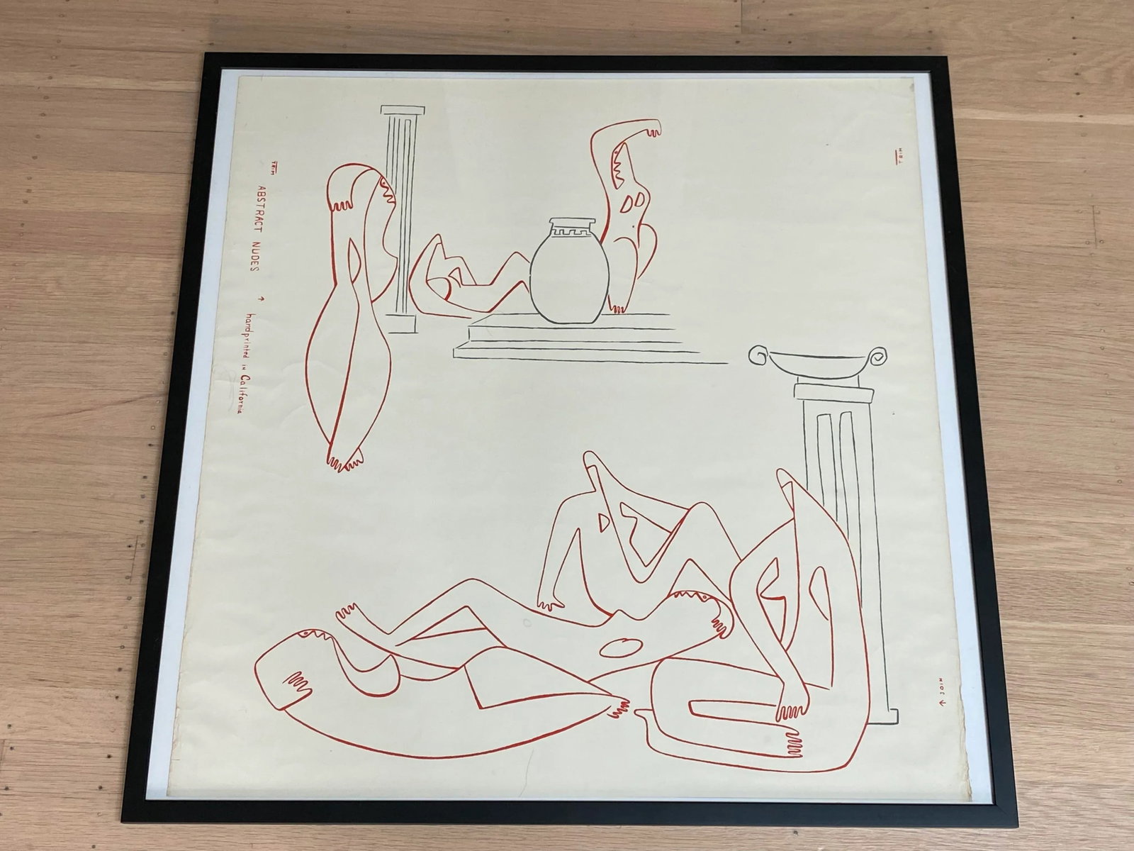1950s Modernist Abstract Figurative Print, Framed - 7