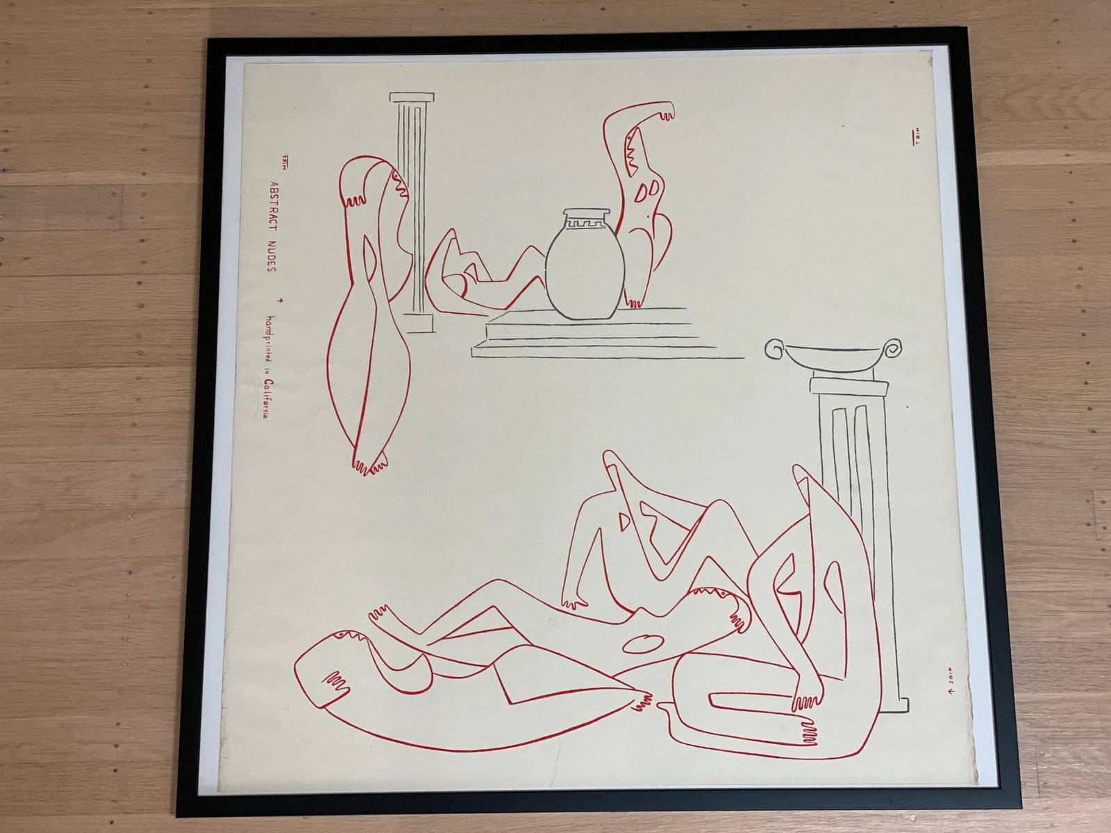 1950s Modernist Abstract Figurative Print, Framed - 8