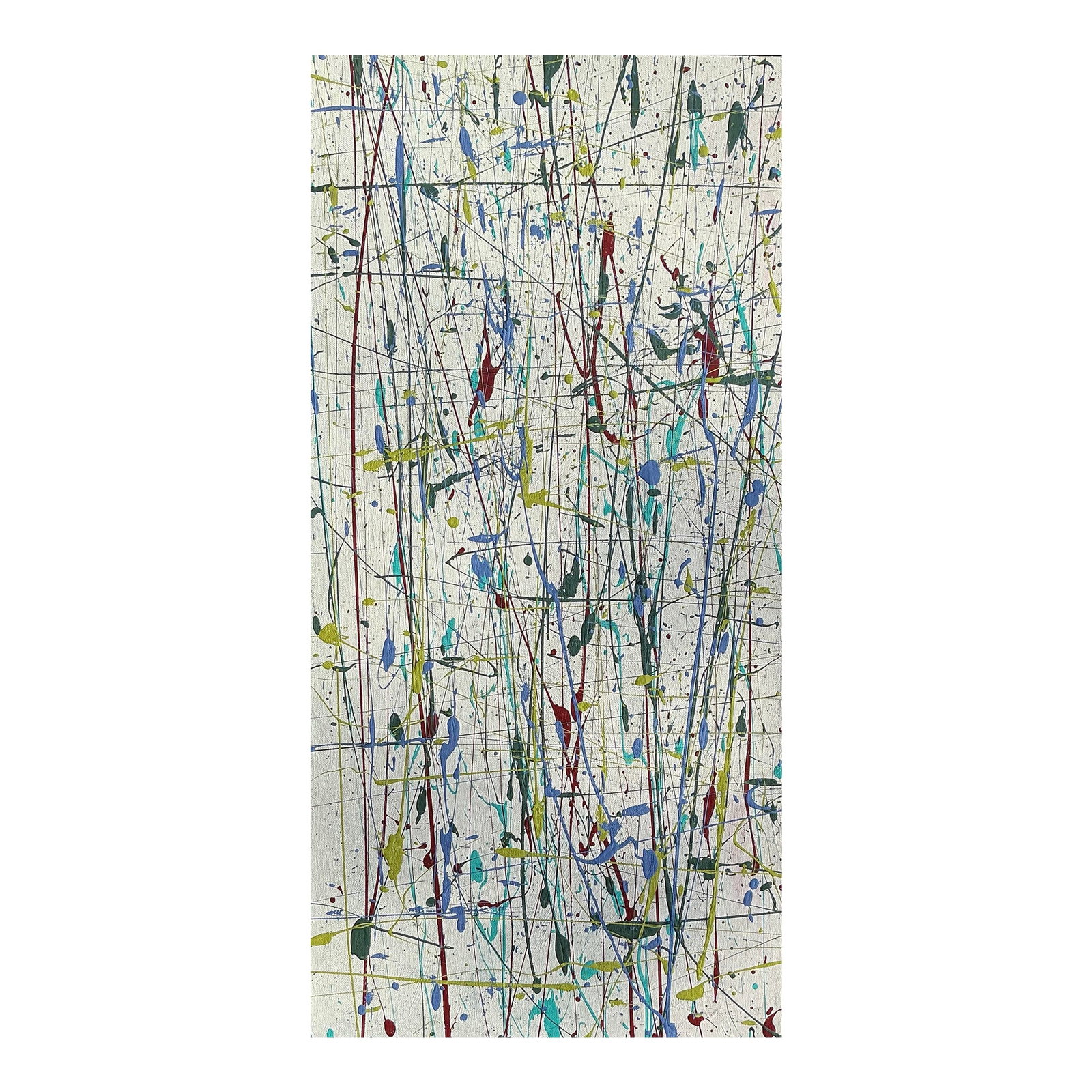 From the "Galactic Series" Original Abstract Painting on Stretched Canvas: Acrylic on 30" by .1.5" by 15" Stretched Canvas. Artist signed on the back side with S. Stilgenbauer (CA Artist Steve Stilgenbauer). >> This size painting ships with USPS Ground Advantage. Condition: