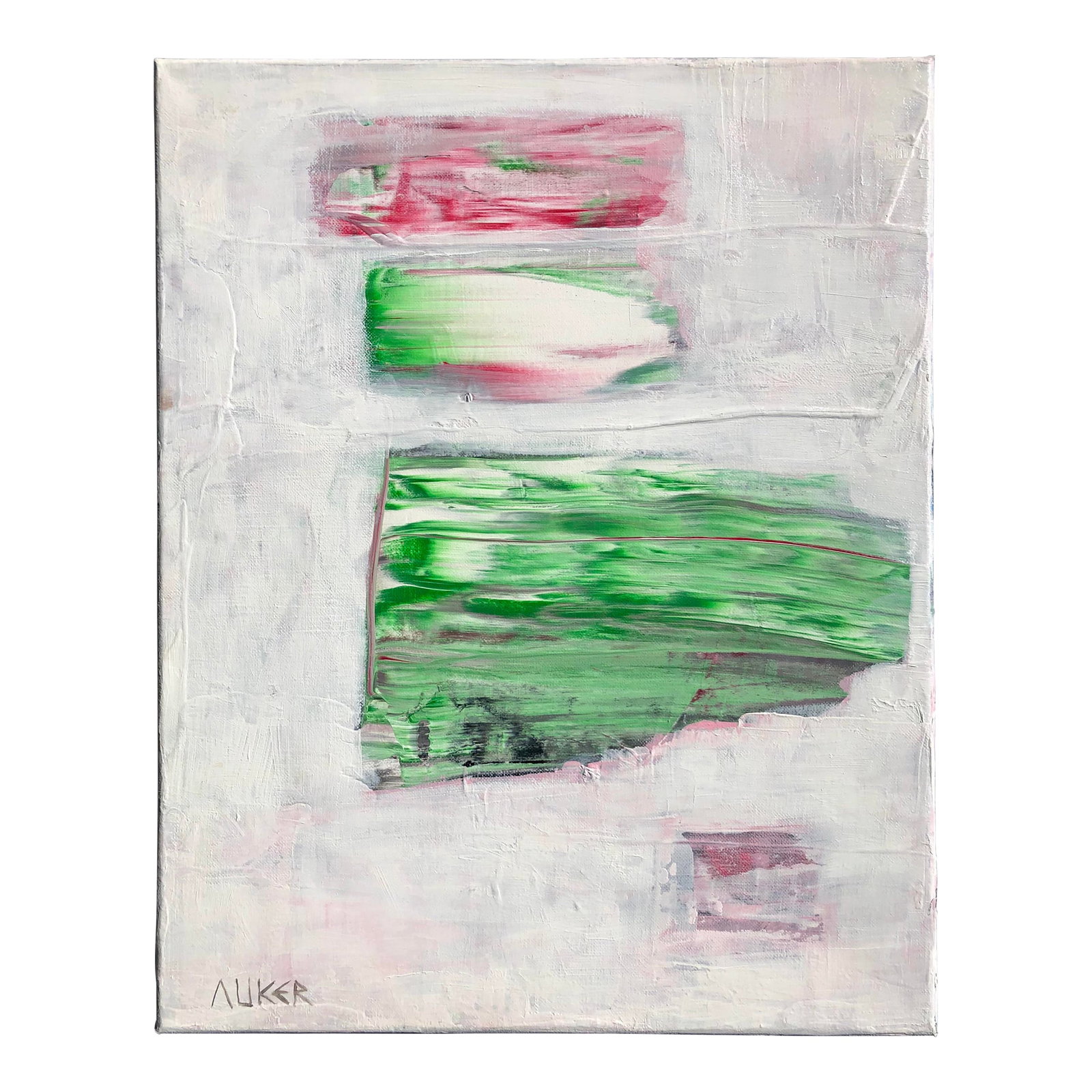 Contemporary Original Abstract Painting by CL Auker "Aetheric": A completely unique and original abstract artwork on stretched canvas. Multiple layers of acrylic paint comprise this airy composition. COA included. Wired and ready to hang, sides painted. Unframed.