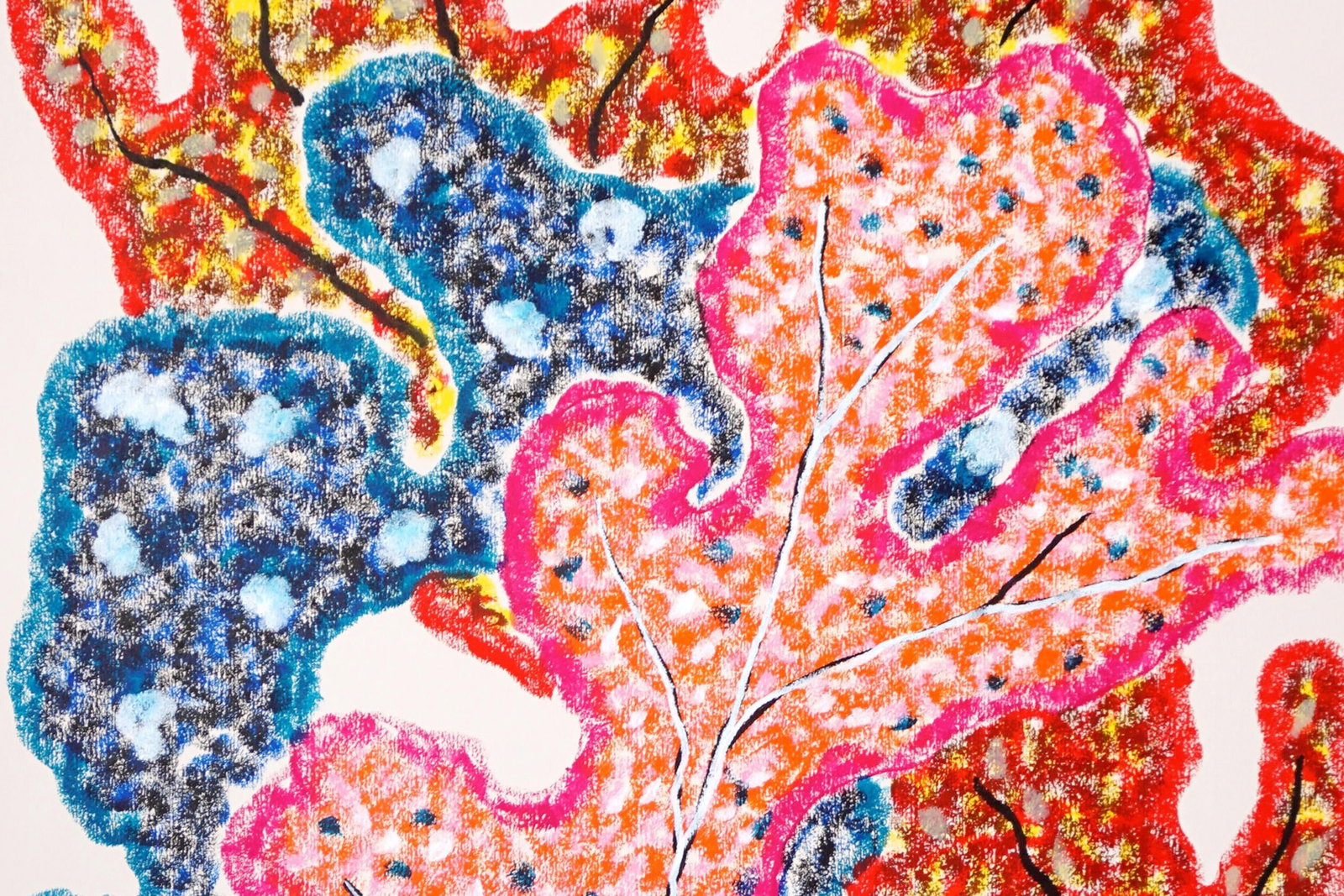 2025, Illustration Style Marine, Organic Corals, Fractal Sea Sponges, Gouache Crayon on Watercolor P - 3