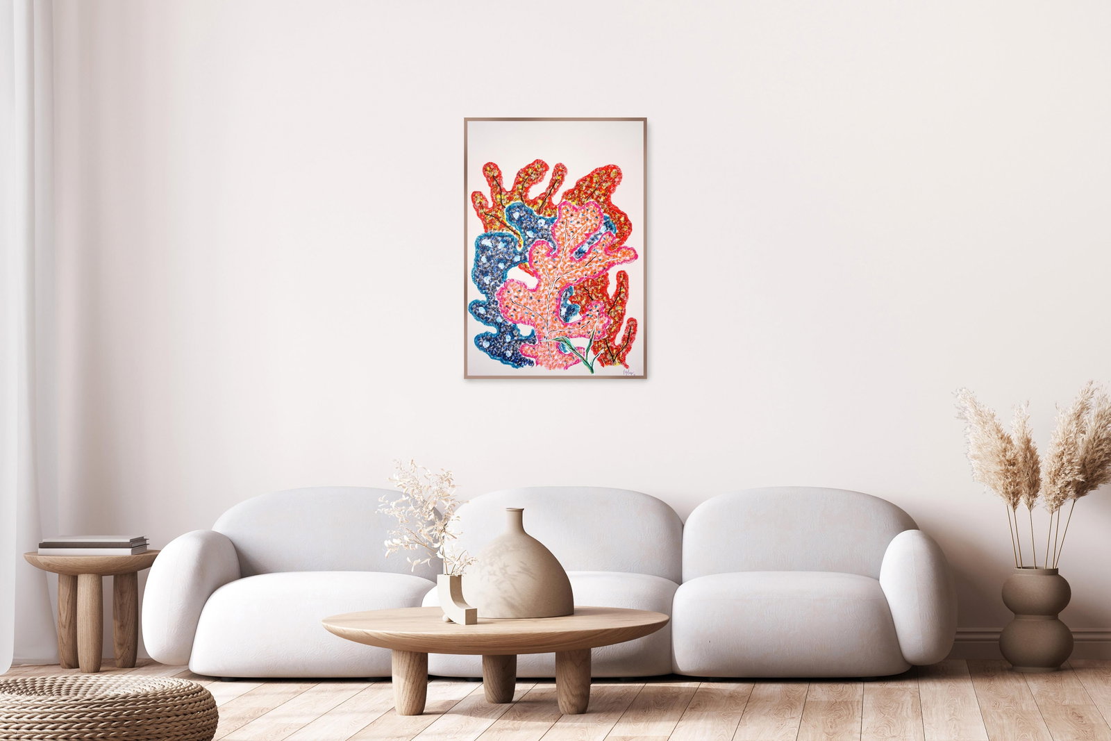 2025, Illustration Style Marine, Organic Corals, Fractal Sea Sponges, Gouache Crayon on Watercolor P - 4