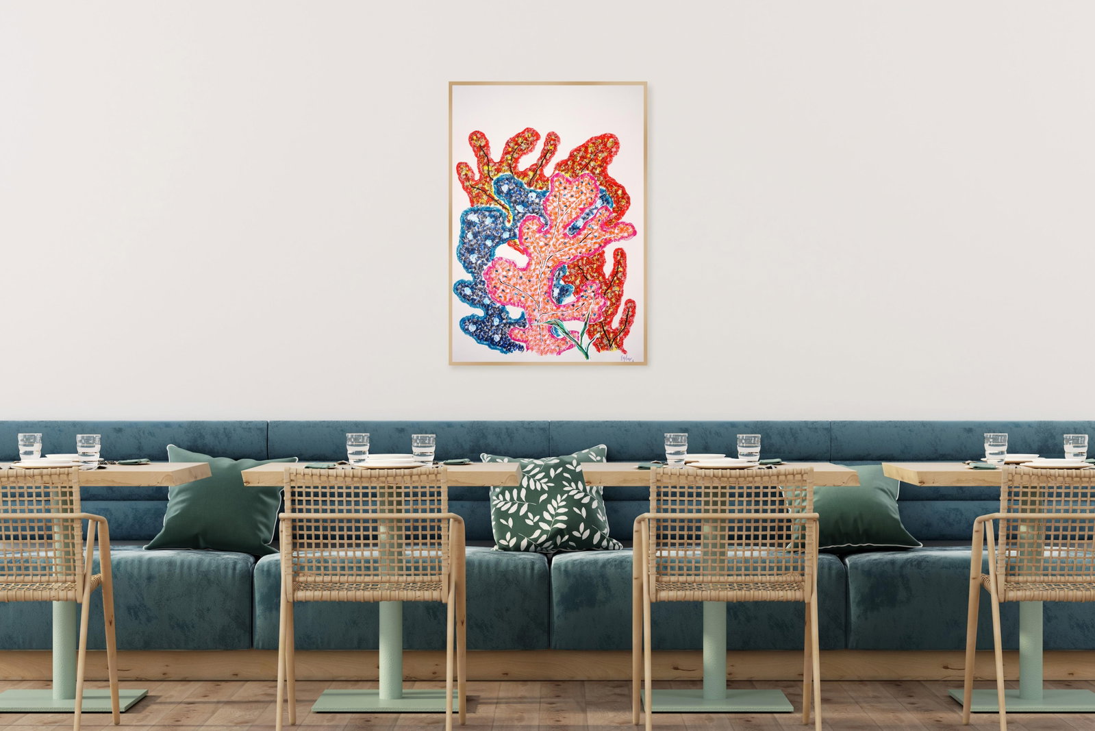 2025, Illustration Style Marine, Organic Corals, Fractal Sea Sponges, Gouache Crayon on Watercolor P - 7