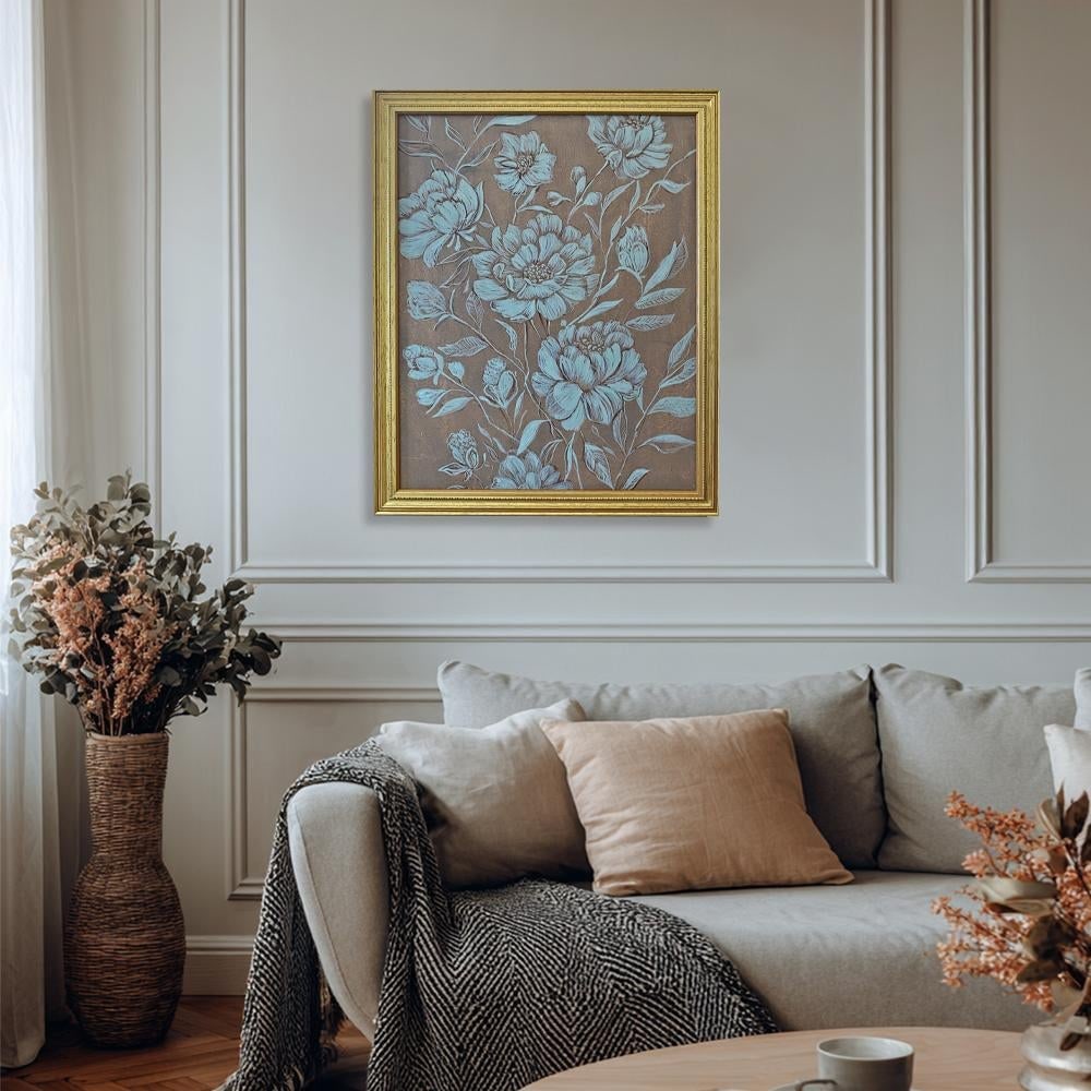 Abstract Botanical Acrylic Painting on Canvas, Framed Original Modern Organic Art by Tatiana Duperau - 2