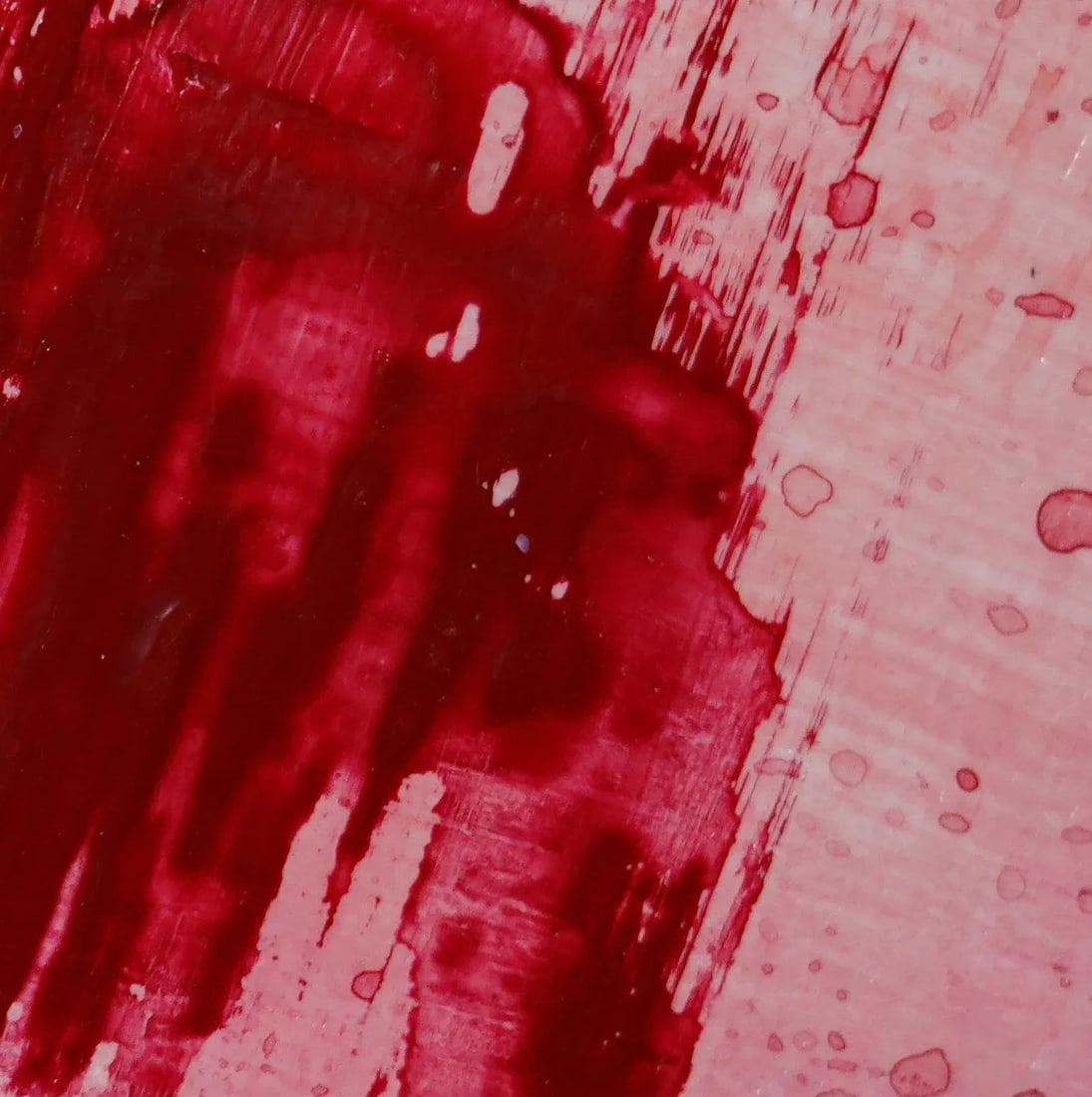 "Static 405" Contemporary Abstract Red Mixed-Media Painting, Framed - 4