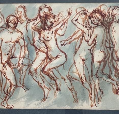 Vintage Mixed Media on Paper - 3