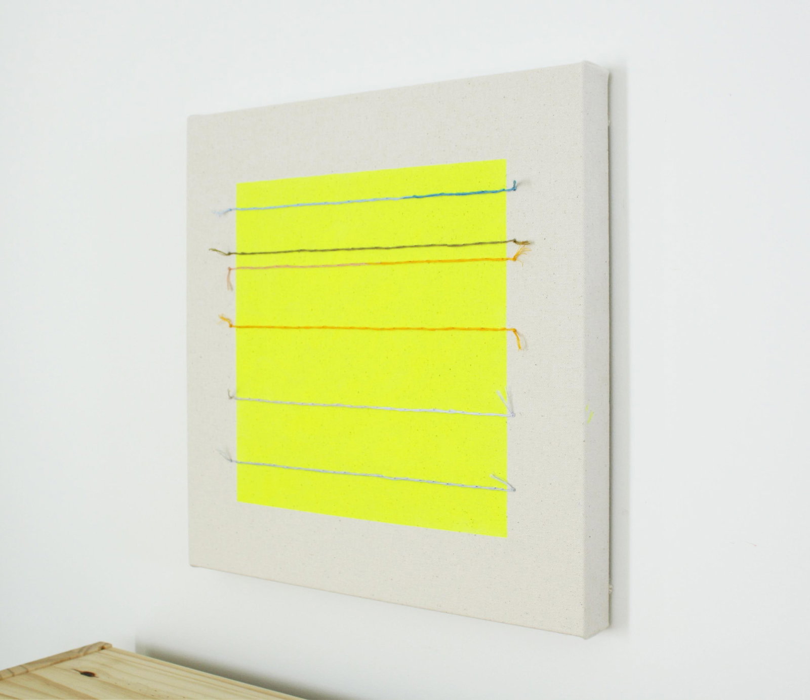 Original Painting | Neon Yellow Minimalist Abstract Painting, 16 X 16 In. - 3