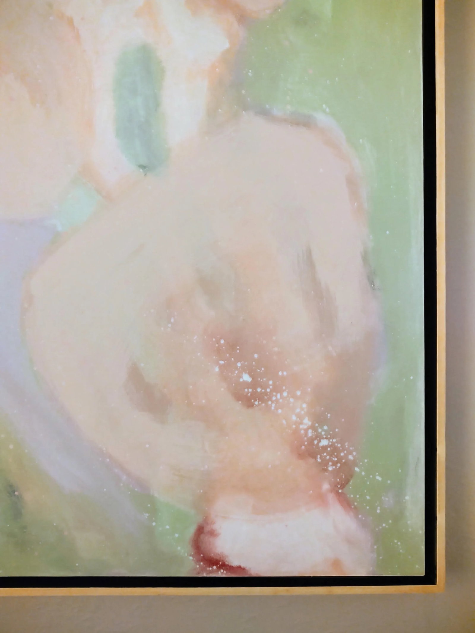 "Conception" Contemporary Abstract Figurative Acrylic Diptych Painting, Framed - Set of 2 - 12