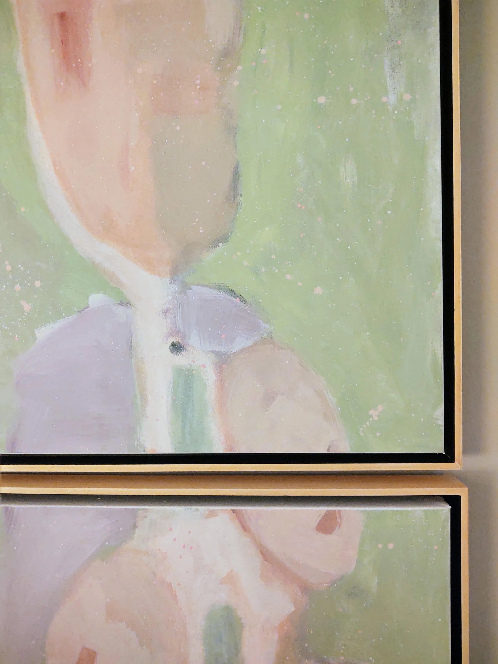 "Conception" Contemporary Abstract Figurative Acrylic Diptych Painting, Framed - Set of 2 - 7