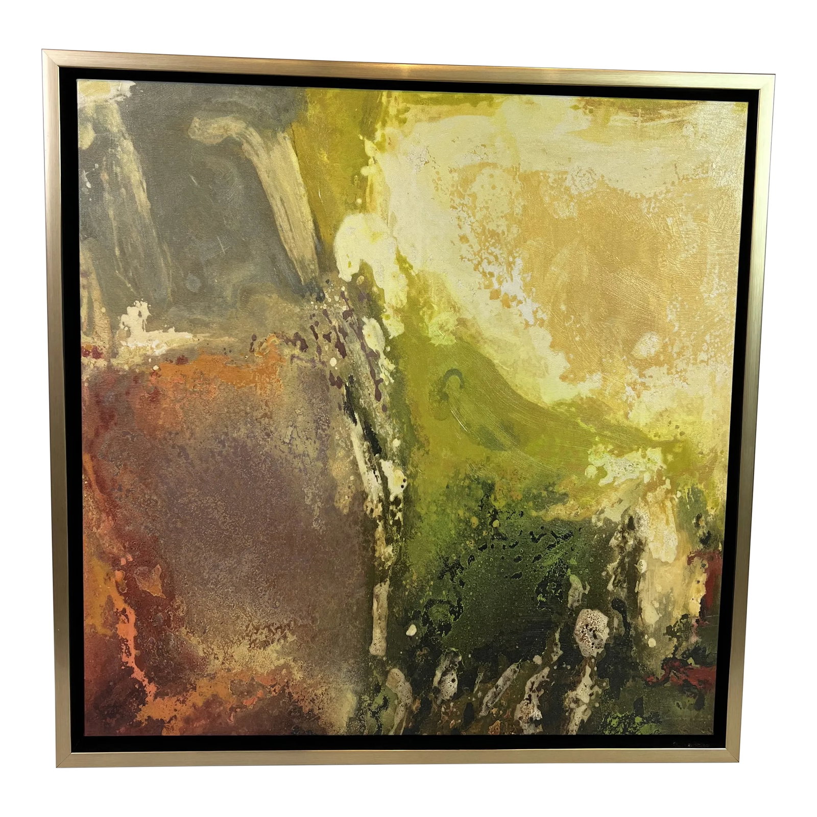 1990s Abstract Giclee Print on Canvas, Framed: Framed Giclee on Canvas Featuring a Colorful Abstract Design. Condition: Alterations: Original Condition Unaltered Imperfections: Some Imperfections Condition Notes: Excellent Condition Materials &
