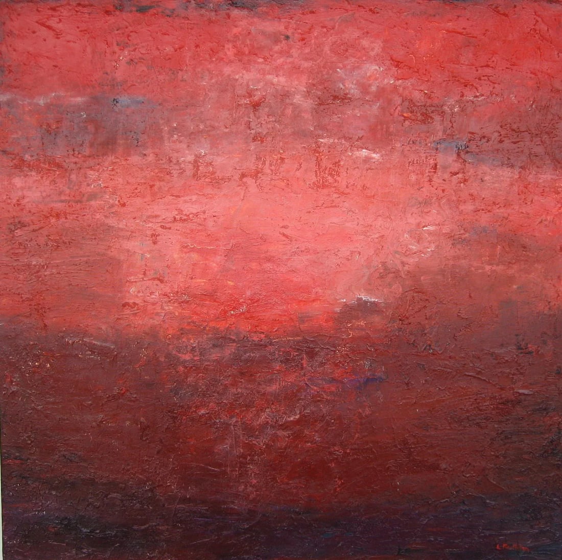 "Departure Time" Color Field Abstract Painting by Laurie MacMillan, Framed - 2
