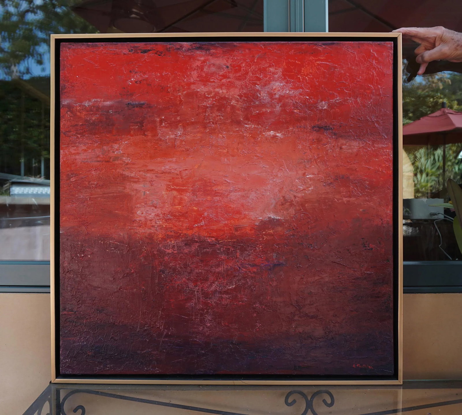 "Departure Time" Color Field Abstract Painting by Laurie MacMillan, Framed - 7