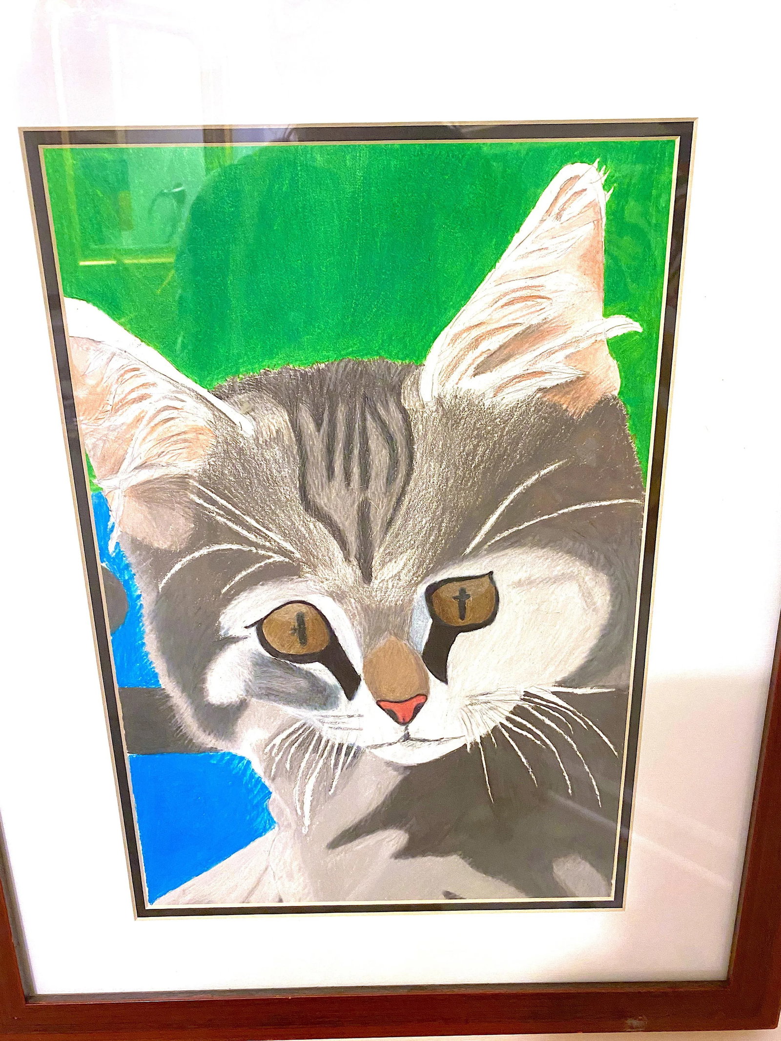 Vintage Cat Portrait Professionally Framed - 2