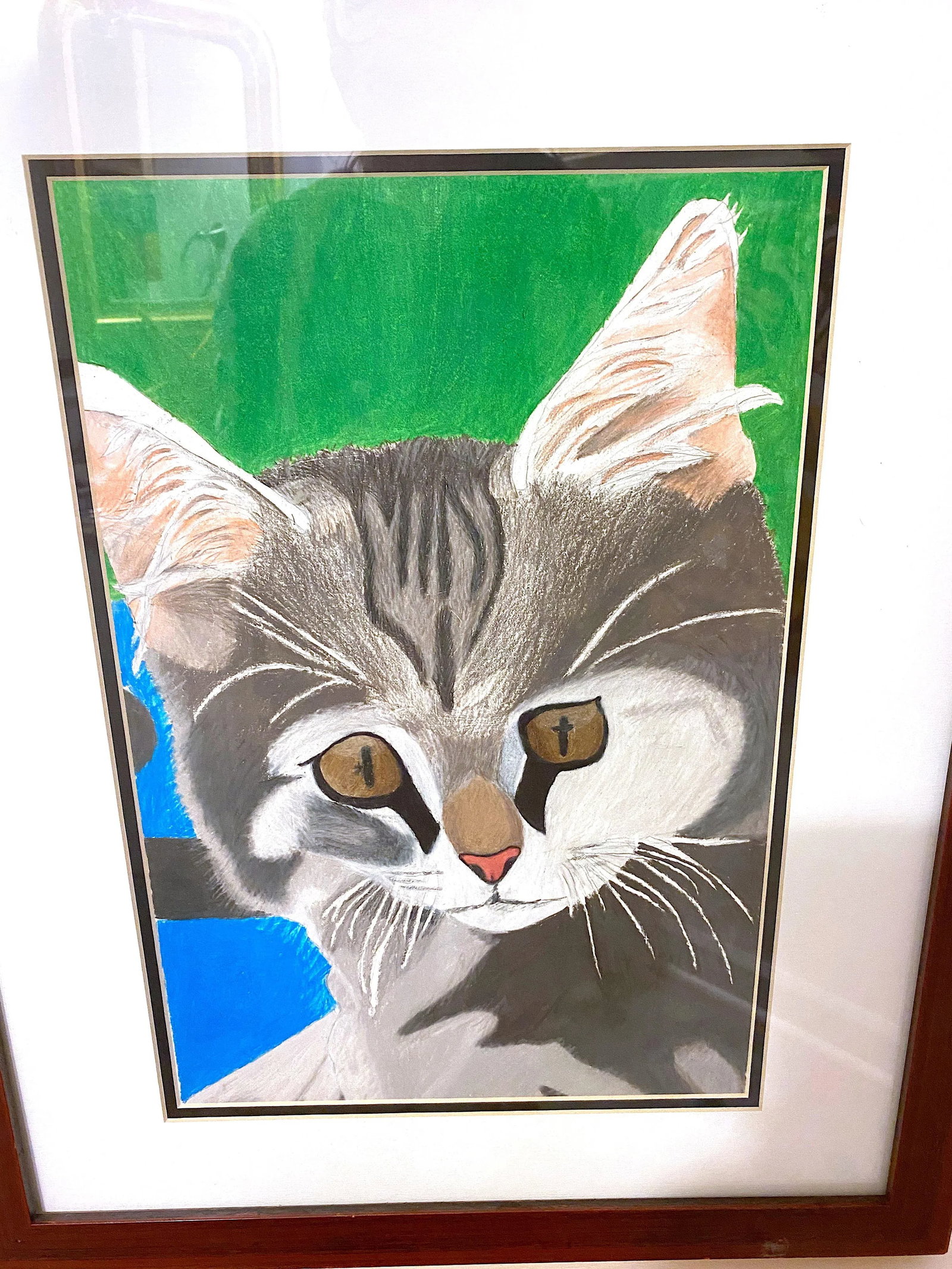 Vintage Cat Portrait Professionally Framed - 3