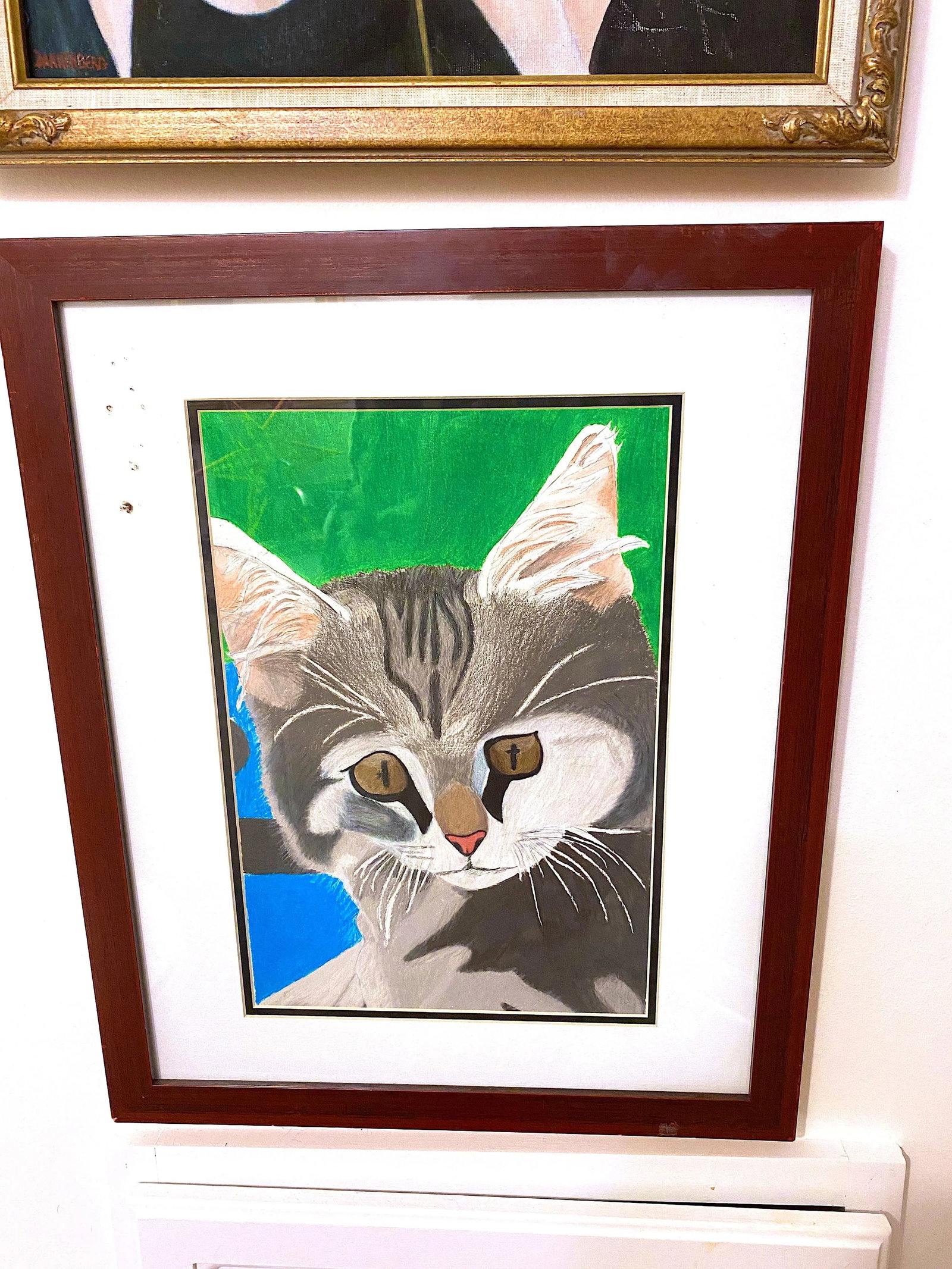 Vintage Cat Portrait Professionally Framed - 8