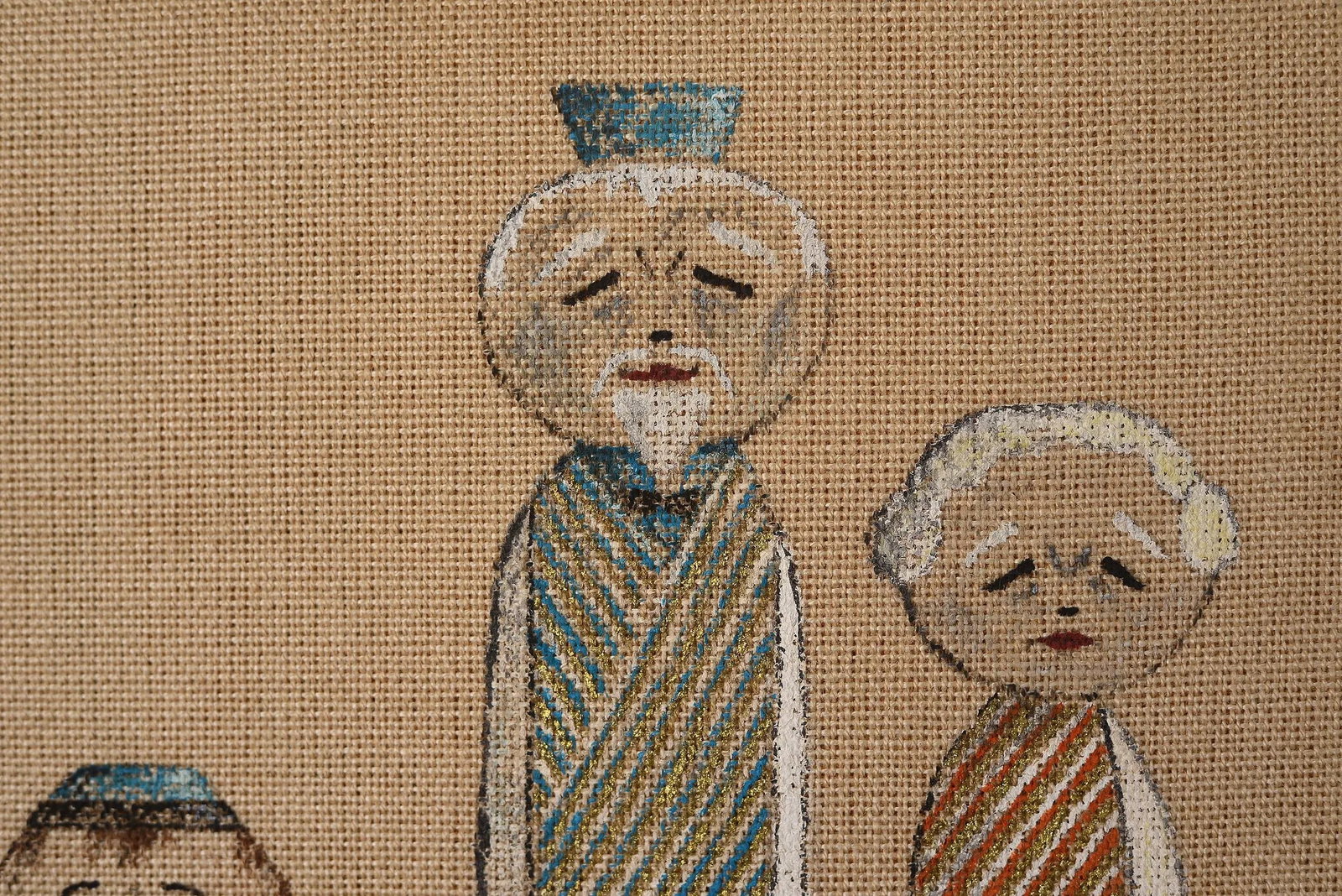 VIntage Signed Japanese Kokeshi Doll Generational Family Painting - 6