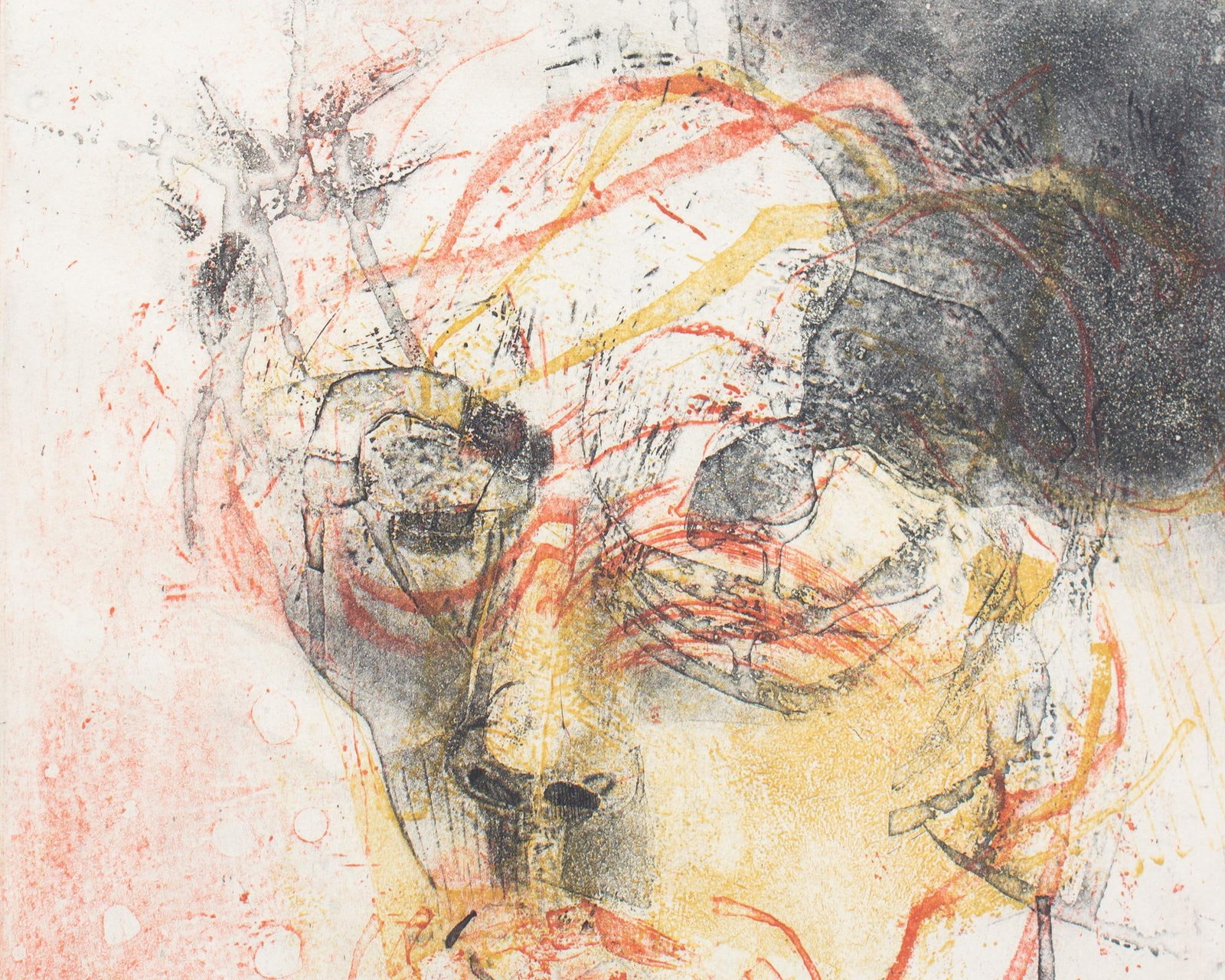 Signed Limited Edition Abstract Portrait Color Etching by Walter Sorge - 3