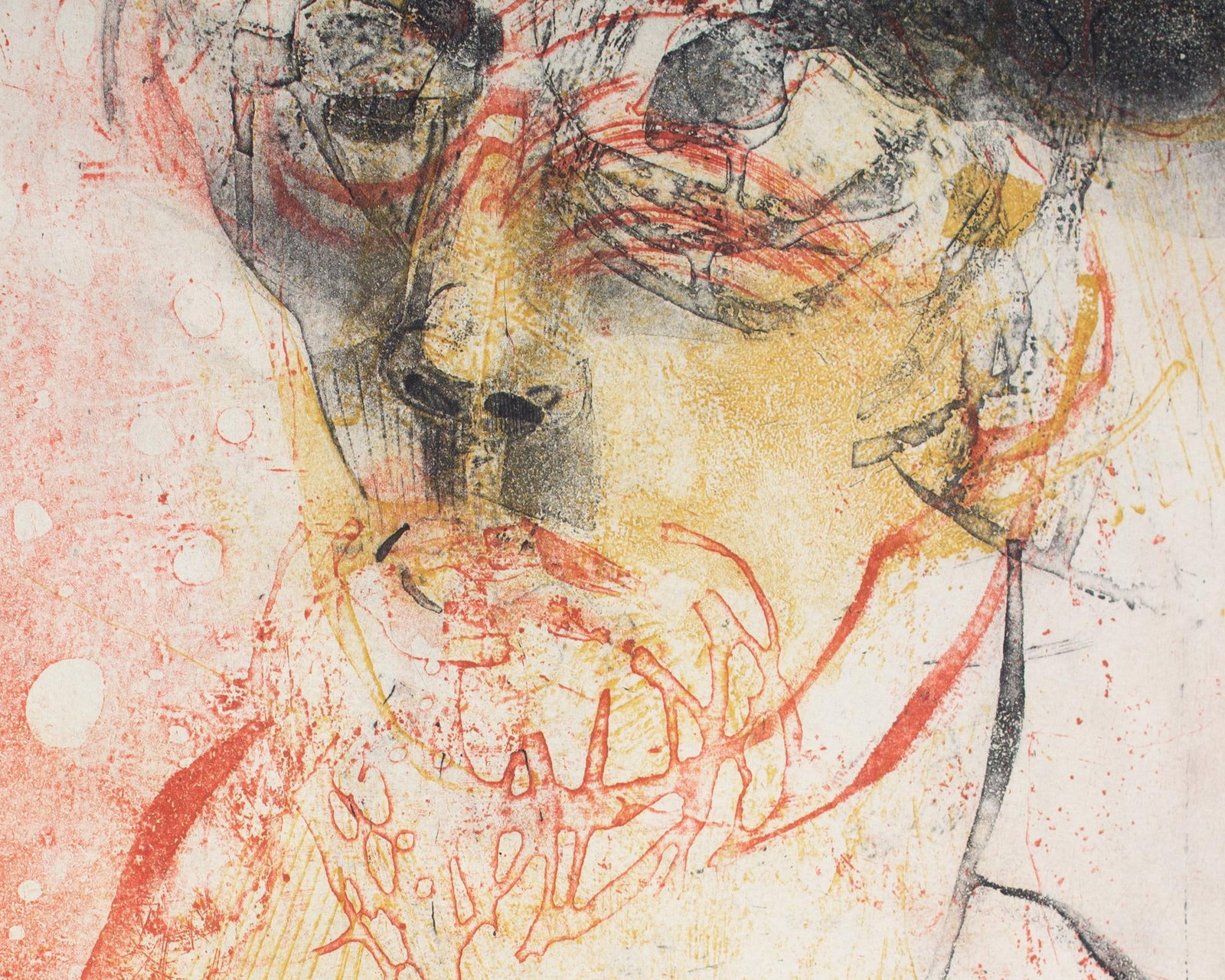 Signed Limited Edition Abstract Portrait Color Etching by Walter Sorge - 4