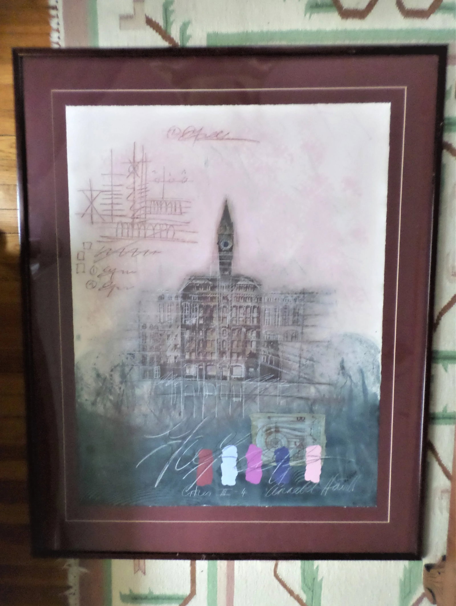 1970s "Cities III - 4" Architectural Surrealist Work on Paper, Framed - 2