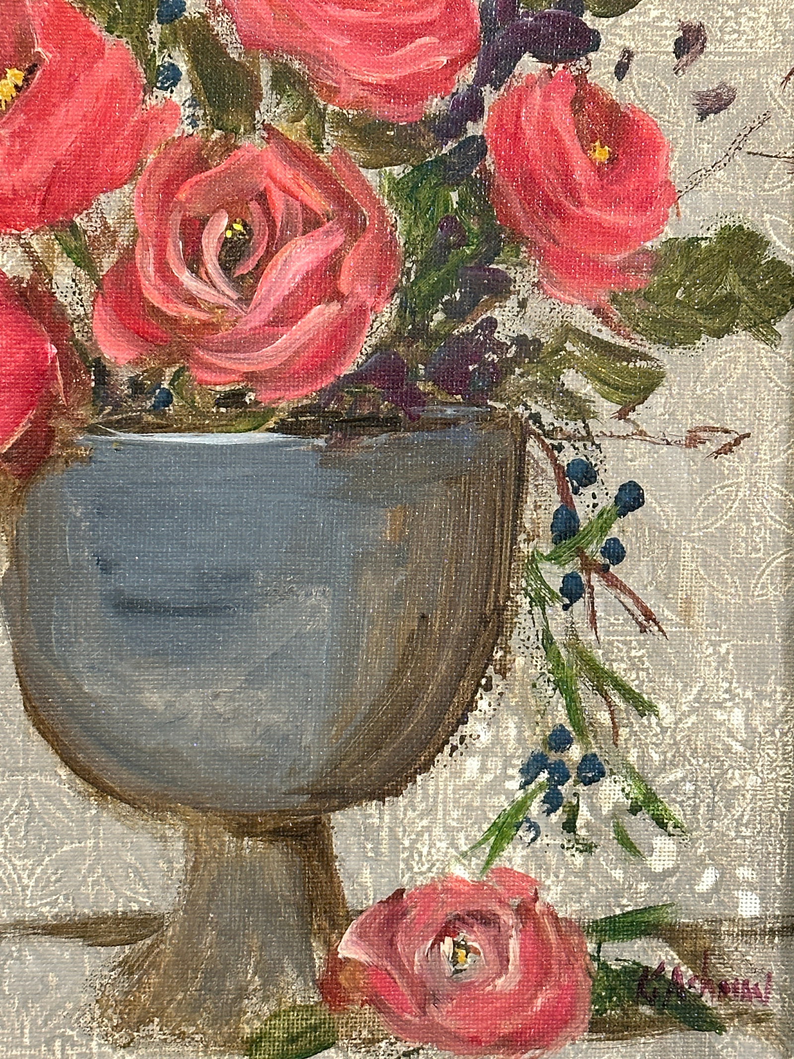 Impressionist Floral Bouquet Still Life "Vintage Garden" - 2