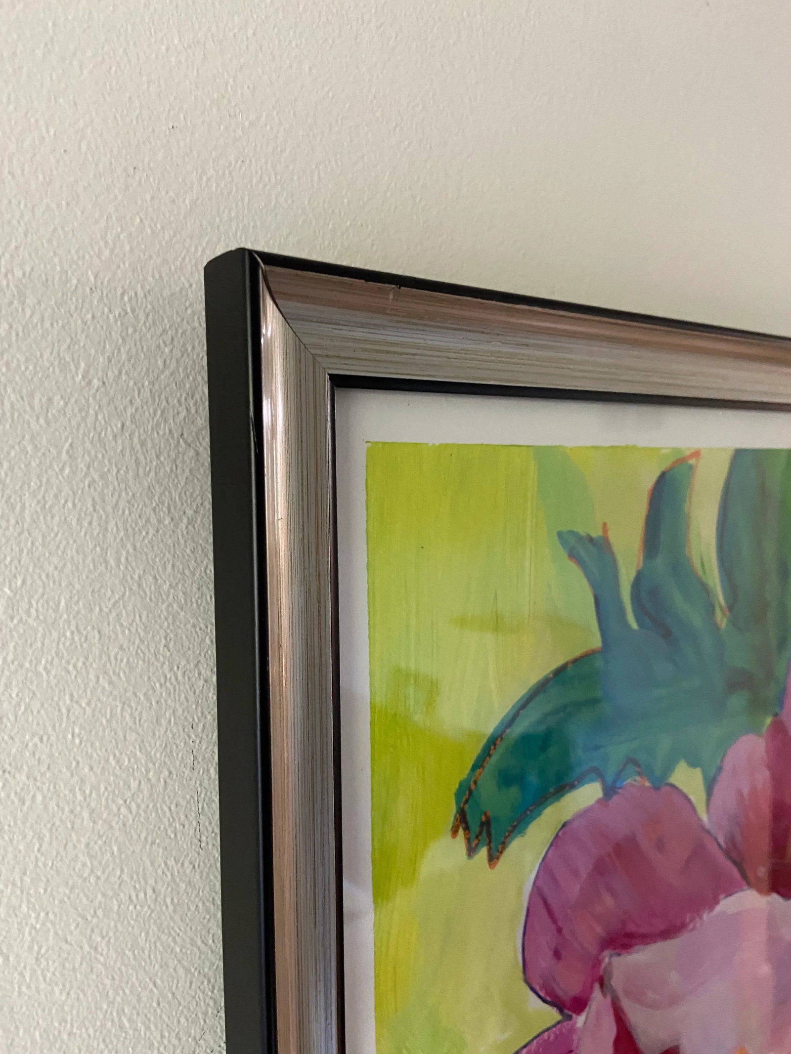 Contemporary Botanical Acrylic Painting of a Peony Bud by Marina Movshina, Framed - 3