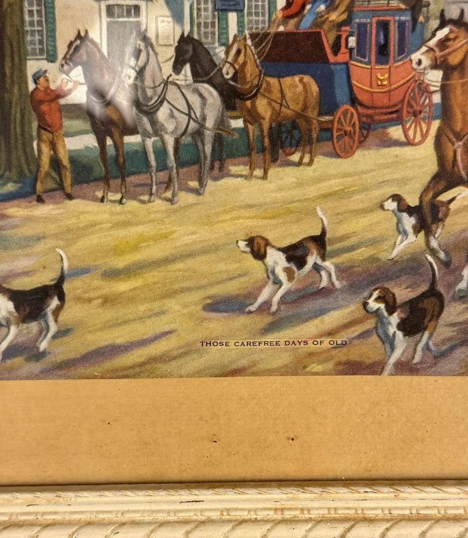 Vintage English Traditional Foxhunt Equestrian Lithograph Framed Art - 9