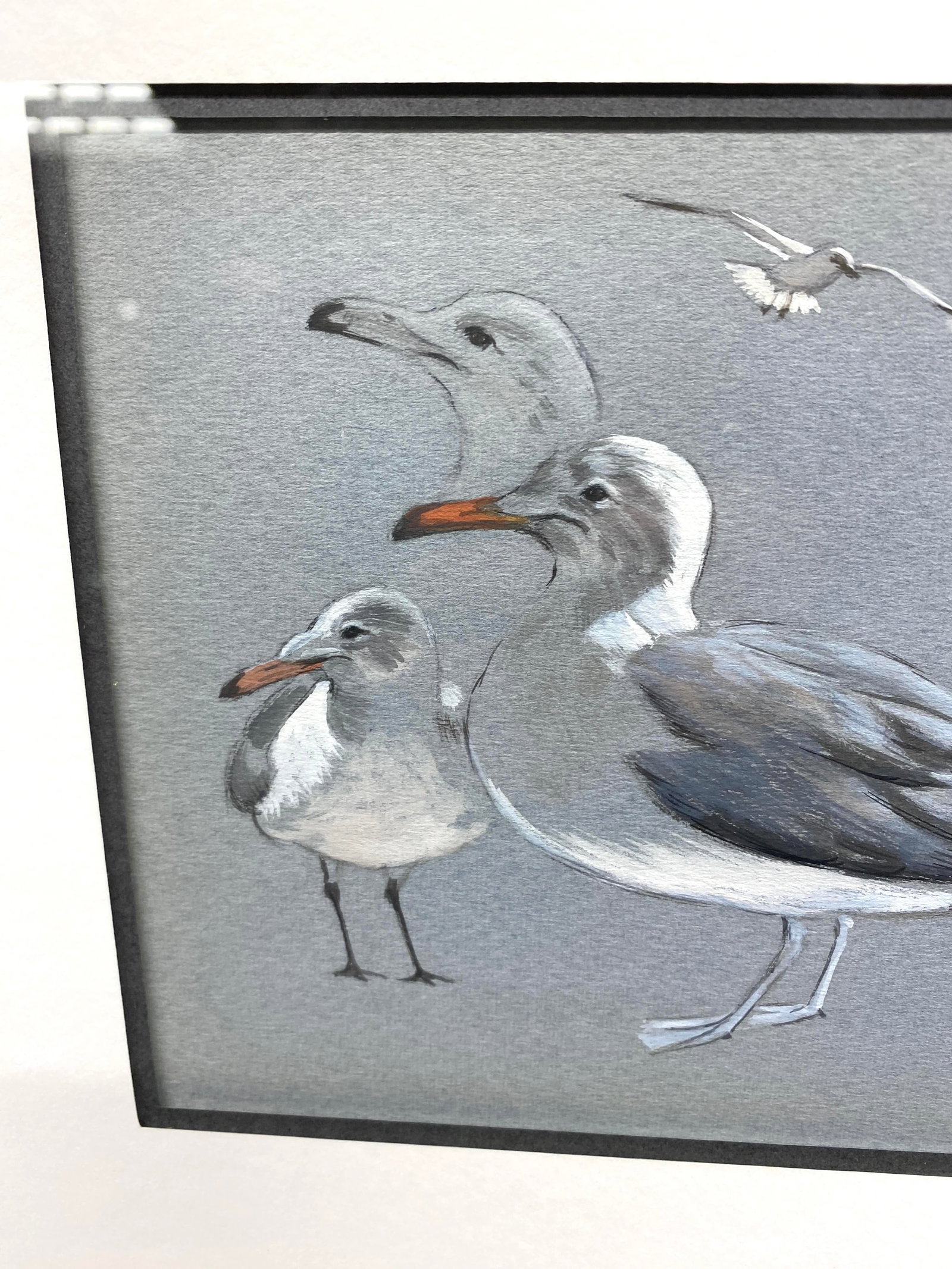 Original William Timmins (American, 1915-1985) Seagulls Painting - Mid-20th-Century Monterey Coastal - 4