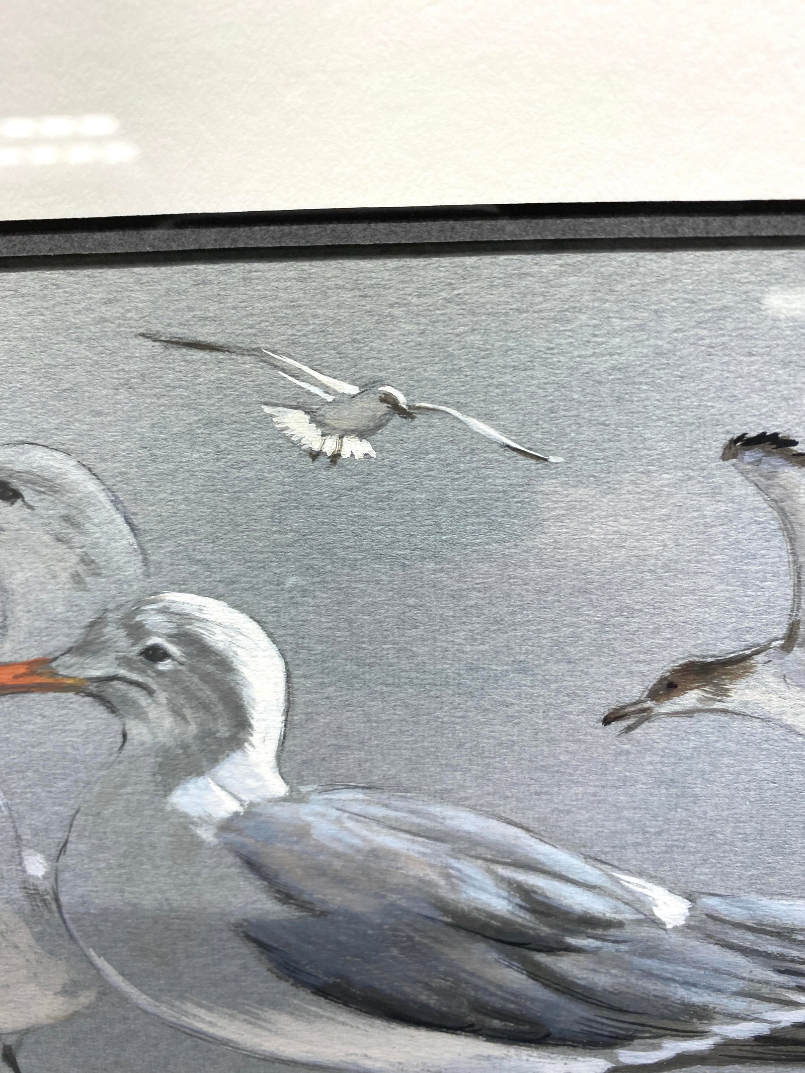 Original William Timmins (American, 1915-1985) Seagulls Painting - Mid-20th-Century Monterey Coastal - 6