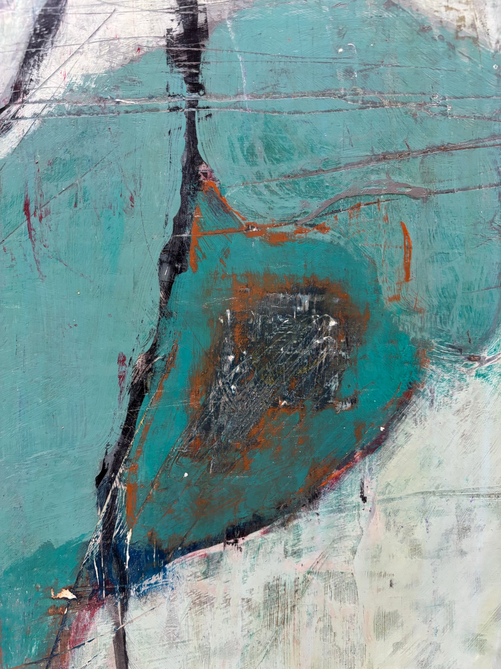 "Somewhere Along the Way" Contemporary Abstract Expressionist Acrylic Painting, Framed by Linda McDo - 11