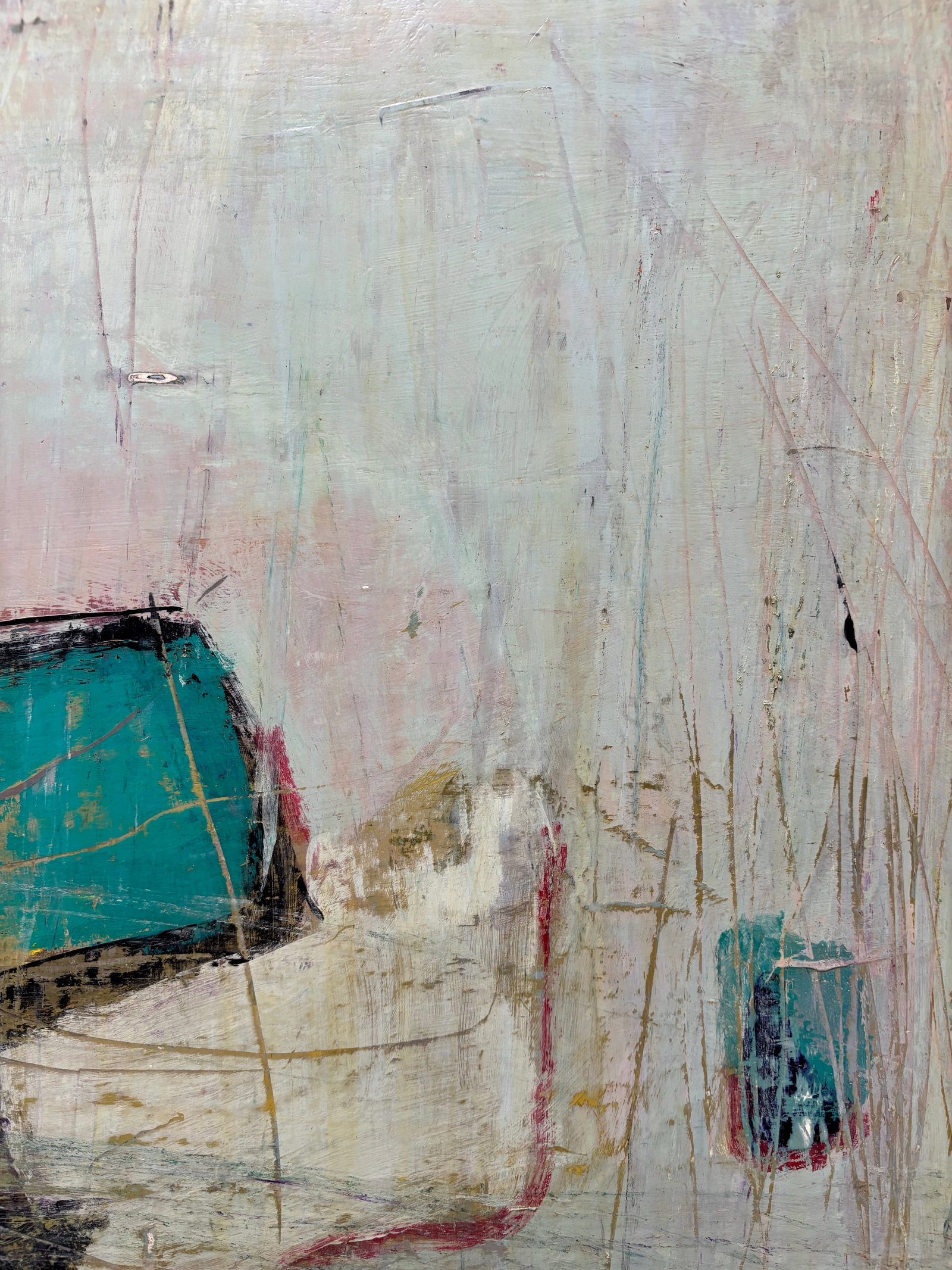 "Somewhere Along the Way" Contemporary Abstract Expressionist Acrylic Painting, Framed by Linda McDo - 12