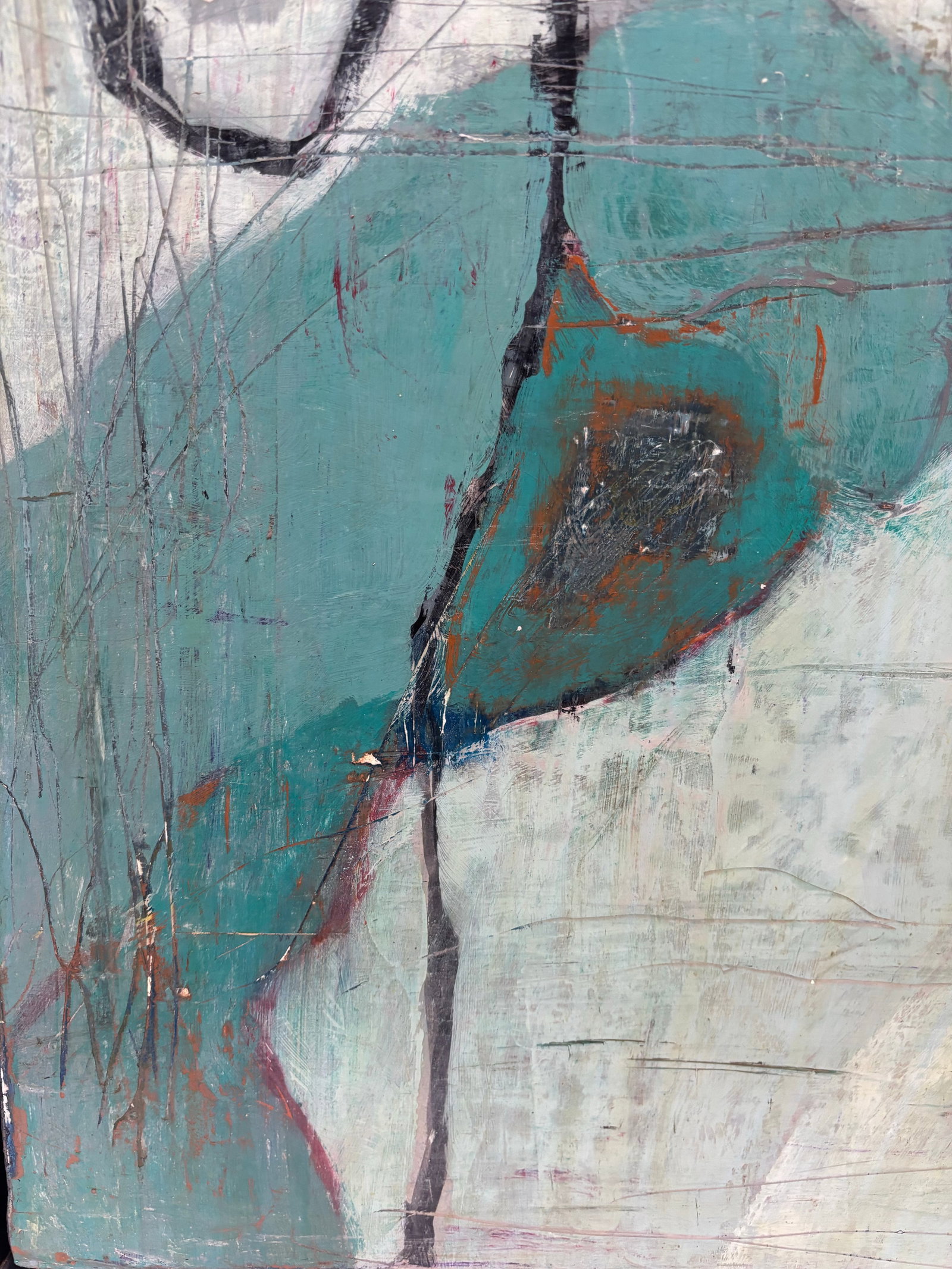 "Somewhere Along the Way" Contemporary Abstract Expressionist Acrylic Painting, Framed by Linda McDo - 8
