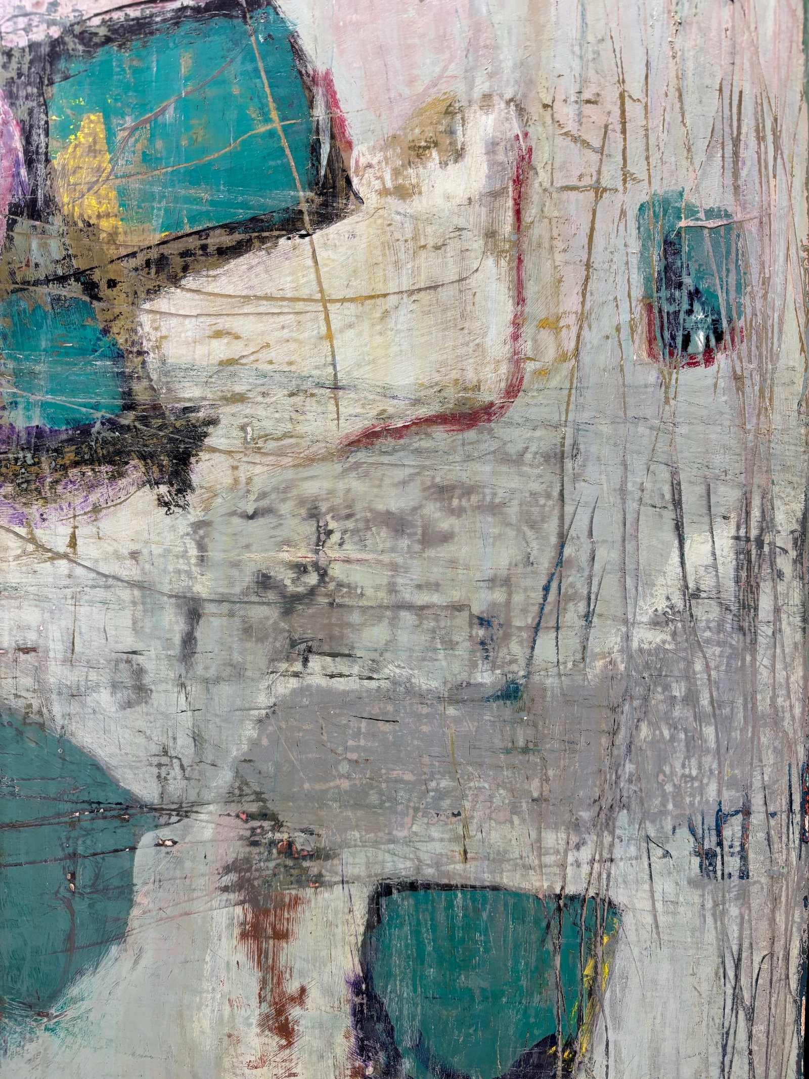 "Somewhere Along the Way" Contemporary Abstract Expressionist Acrylic Painting, Framed by Linda McDo - 9