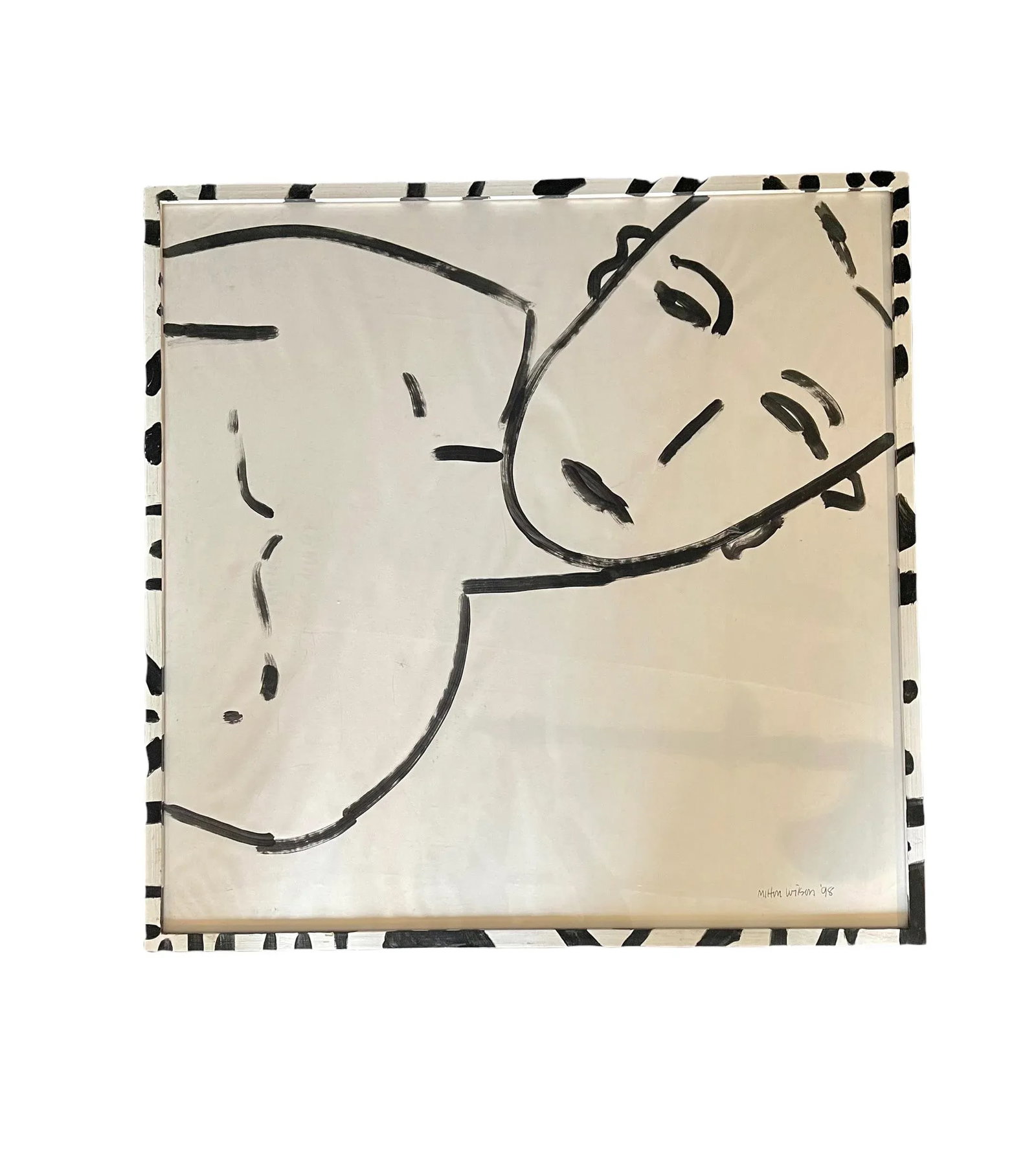 Late 20th Century Minimalist Figurative Painting by Milton Wilson, Framed - 7