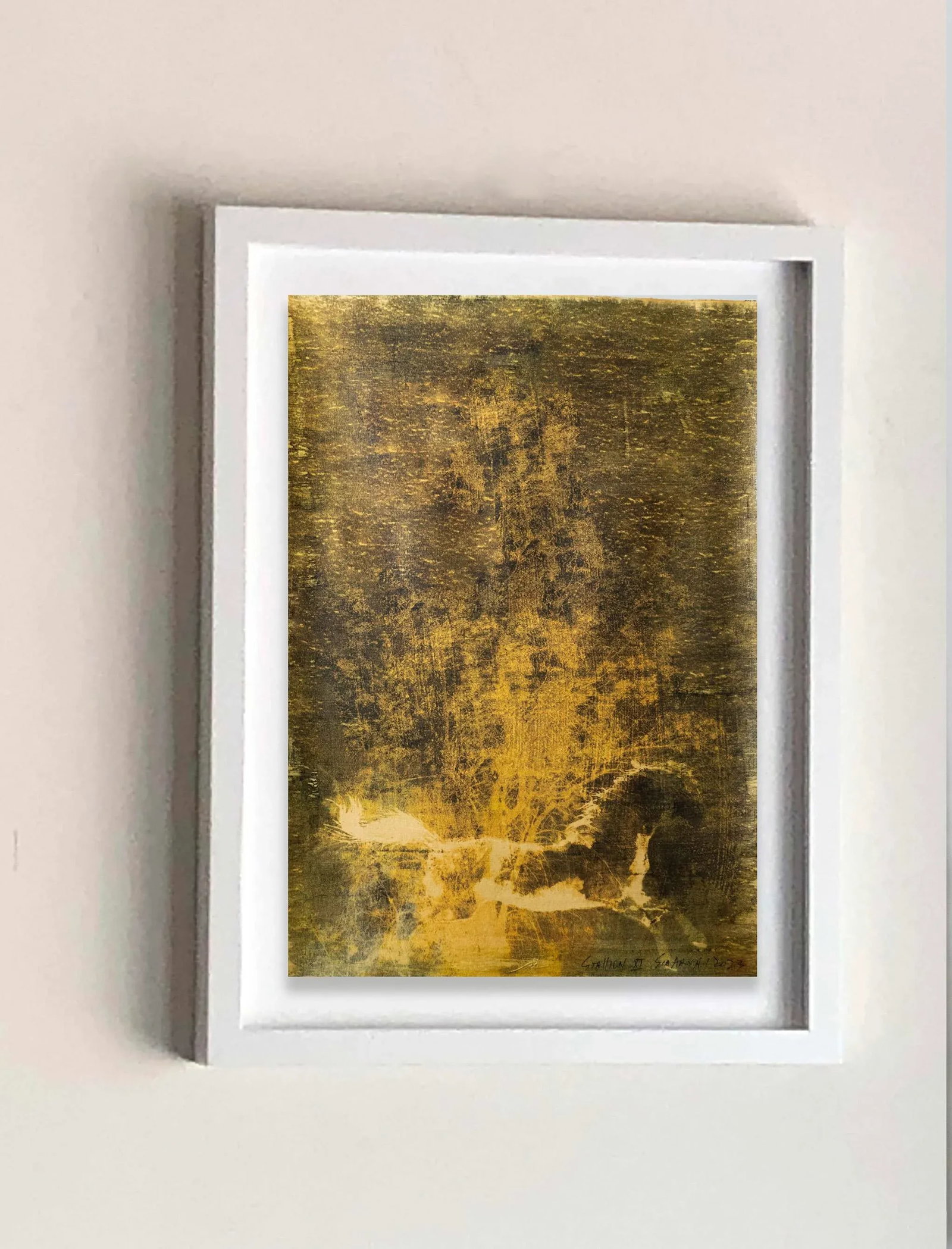 "Stallion. XI" Contemporary Original Abstract Mixed-Media Painting, Framed - 4