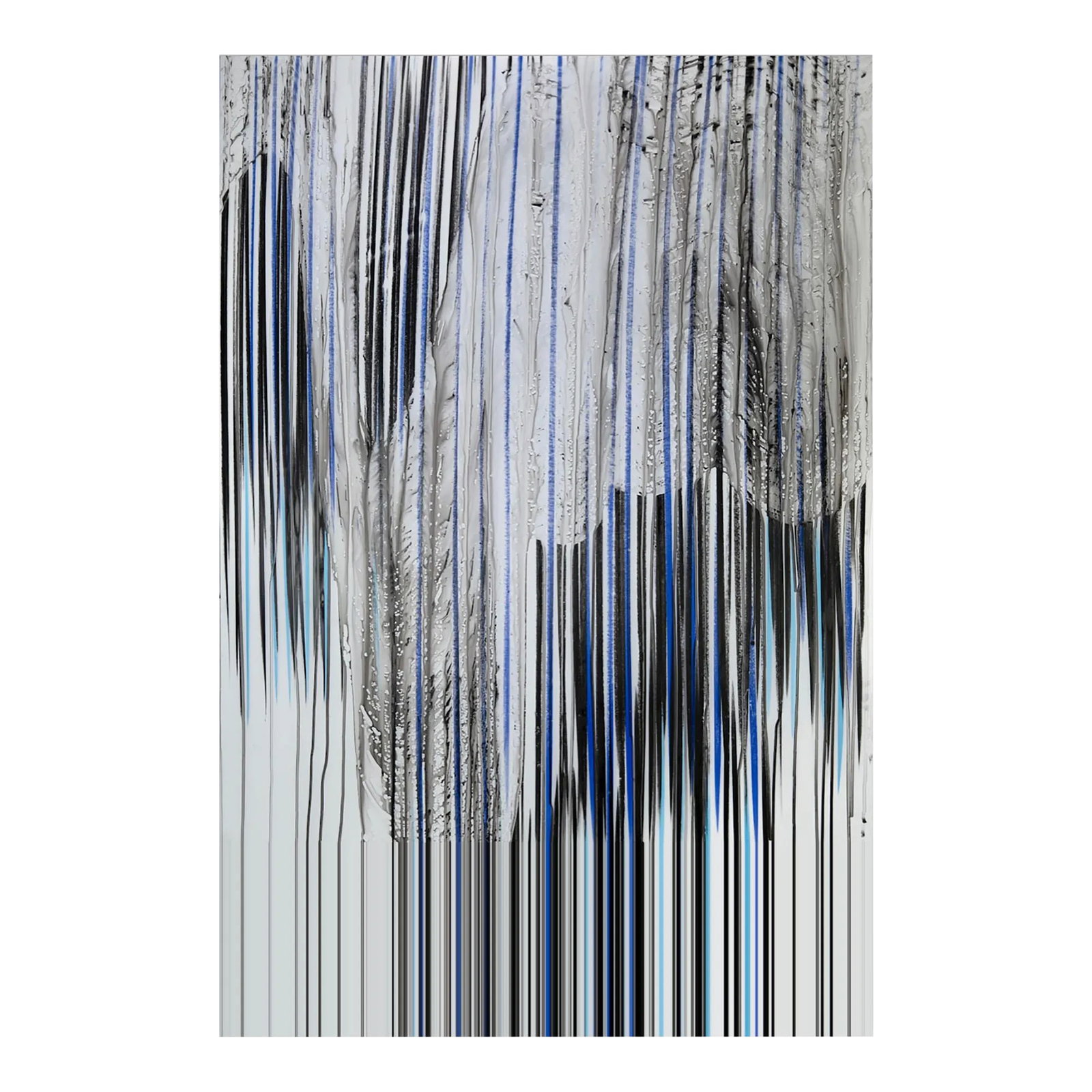 Contemporary Abstract Pigment Pencil and Water on Mylar Drawing "Big Melt #16" by Jaanika Peerna: Pigment pencil and water on mylar Edition: Unique, Unframed. This work is from a series titled Big Melt. It has been created with pigment pencils and ice. It captures the moment when solid is turning