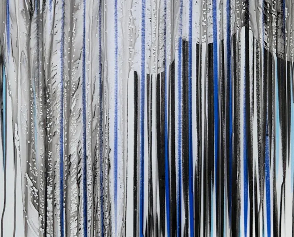 Contemporary Abstract Pigment Pencil and Water on Mylar Drawing "Big Melt #16" by Jaanika Peerna - 3