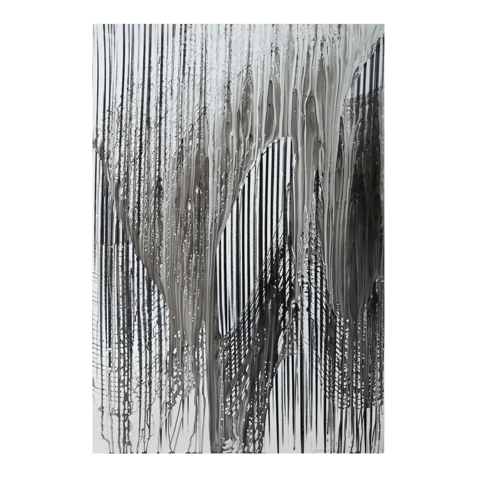 Contemporary Abstract Pigment Pencil and Water on Mylar Drawing "Big Melt #10" by Jaanika Peerna: Pigment pencil and water on mylar Edition: Unique, Unframed. This work is from a series titled Big Melt. It has been created with pigment pencils and ice. It captures the moment when solid is turning