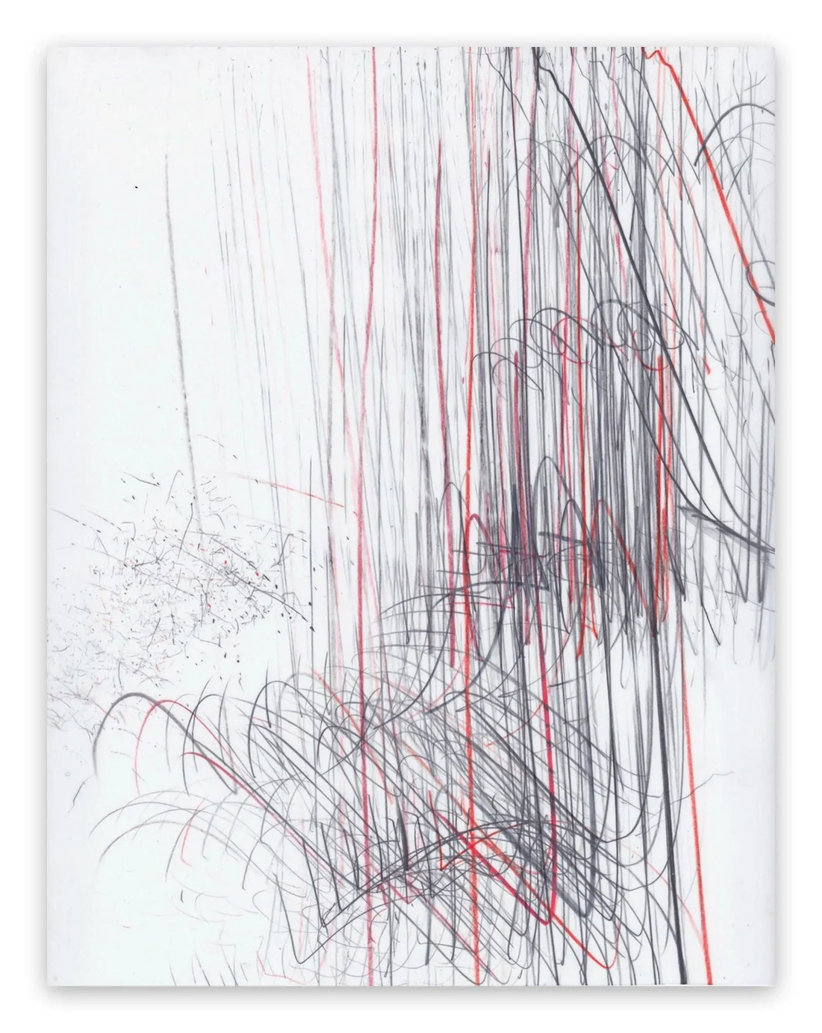 Contemporary Abstract Colored Pencil and Graphite on Plastic Paper Drawing "Screech of Ice Series 43 - 4