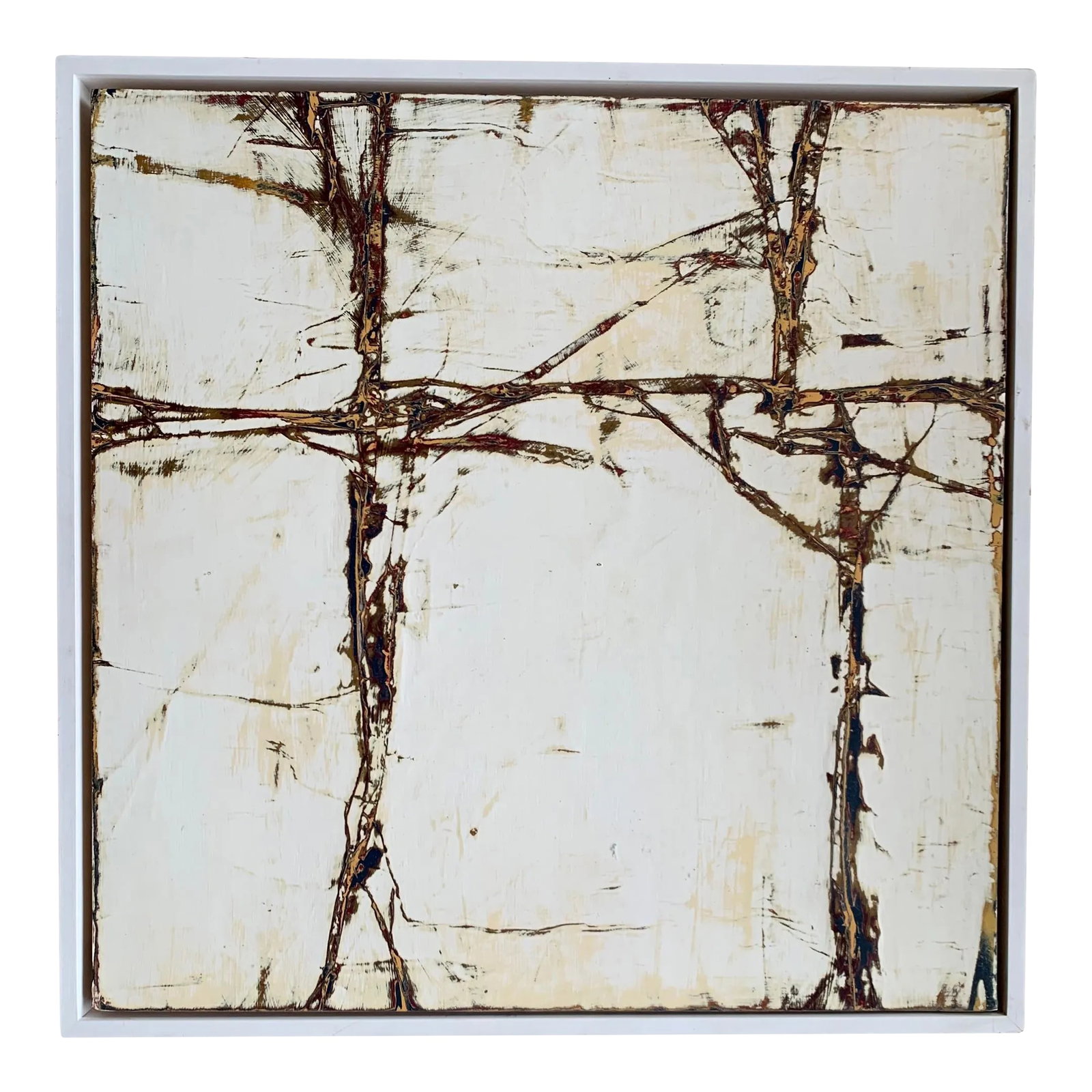 1990s "Untitled #10" Modern Abstract Mixed-Media Painting by Robert Murray, Framed (1 of 12)
