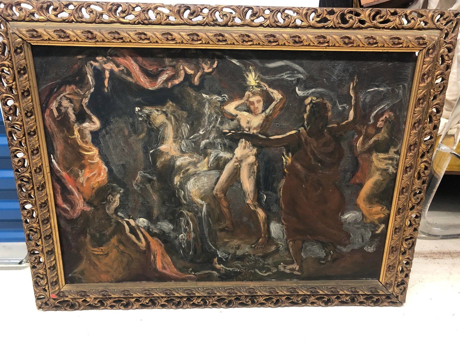 1950s Religious-Themed Original Painting by Joseph Grimeland, Framed - 2