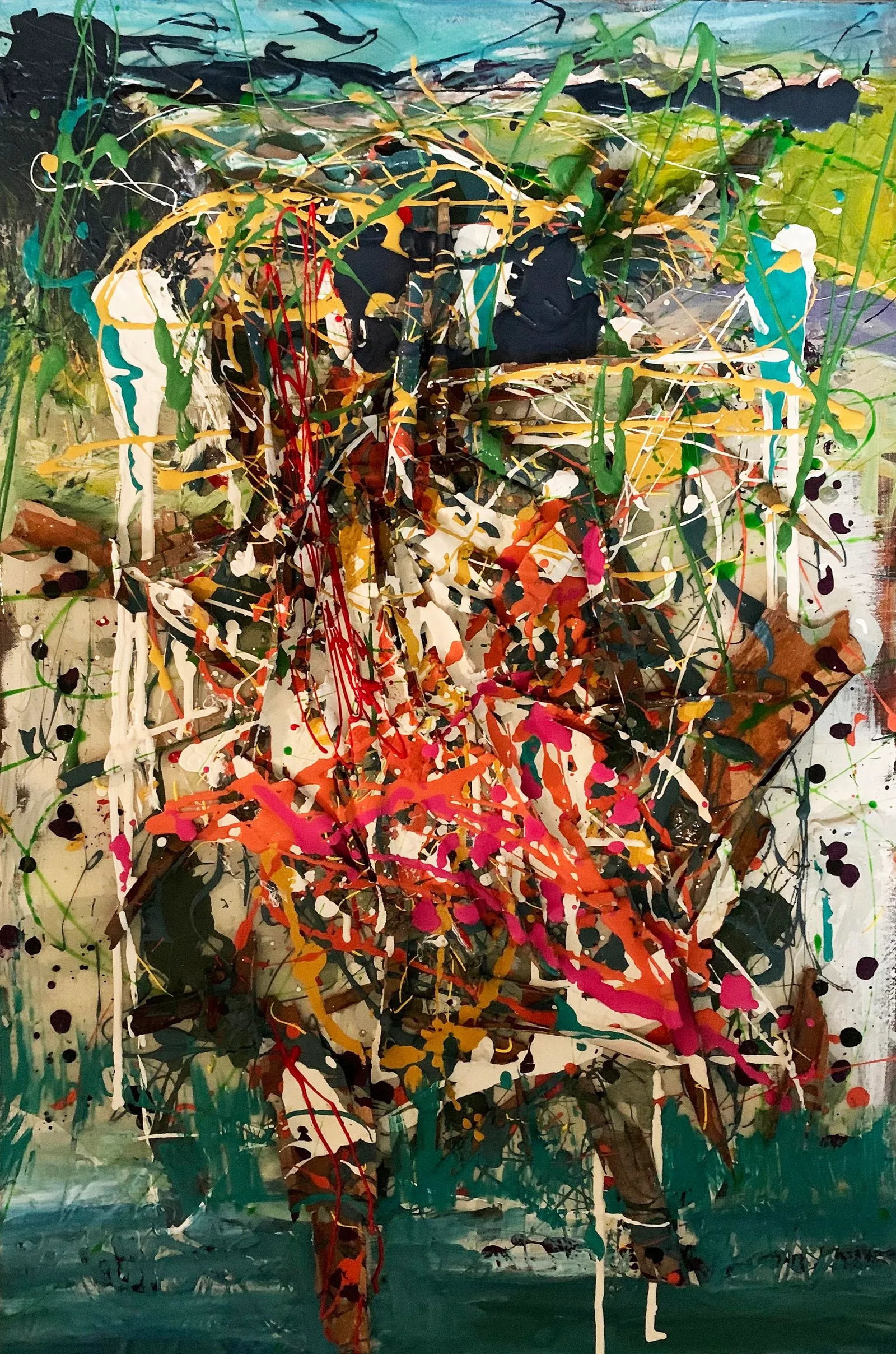 "Victory", Contemporary, Abstract, Mixed Media Painting, by Van Ness: Victory, Mixed Media Painting, Canvas 24"x36" canvas. Ready to hang. Framed Abstract expressionism, perfect for any collector's home. As seen in galleries in CA, FL, MO & KS. Worldwide buyers,