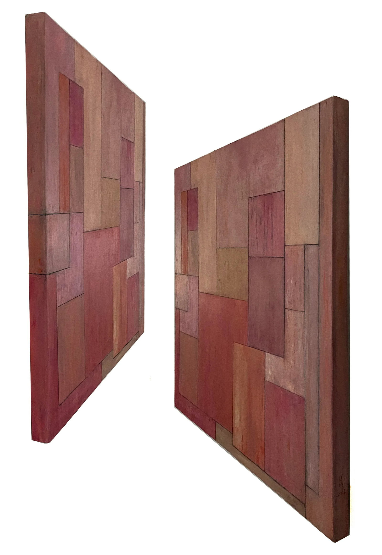 Contemporary Geometric Abstract Square Oil Painting by Stephen Cimini - 2