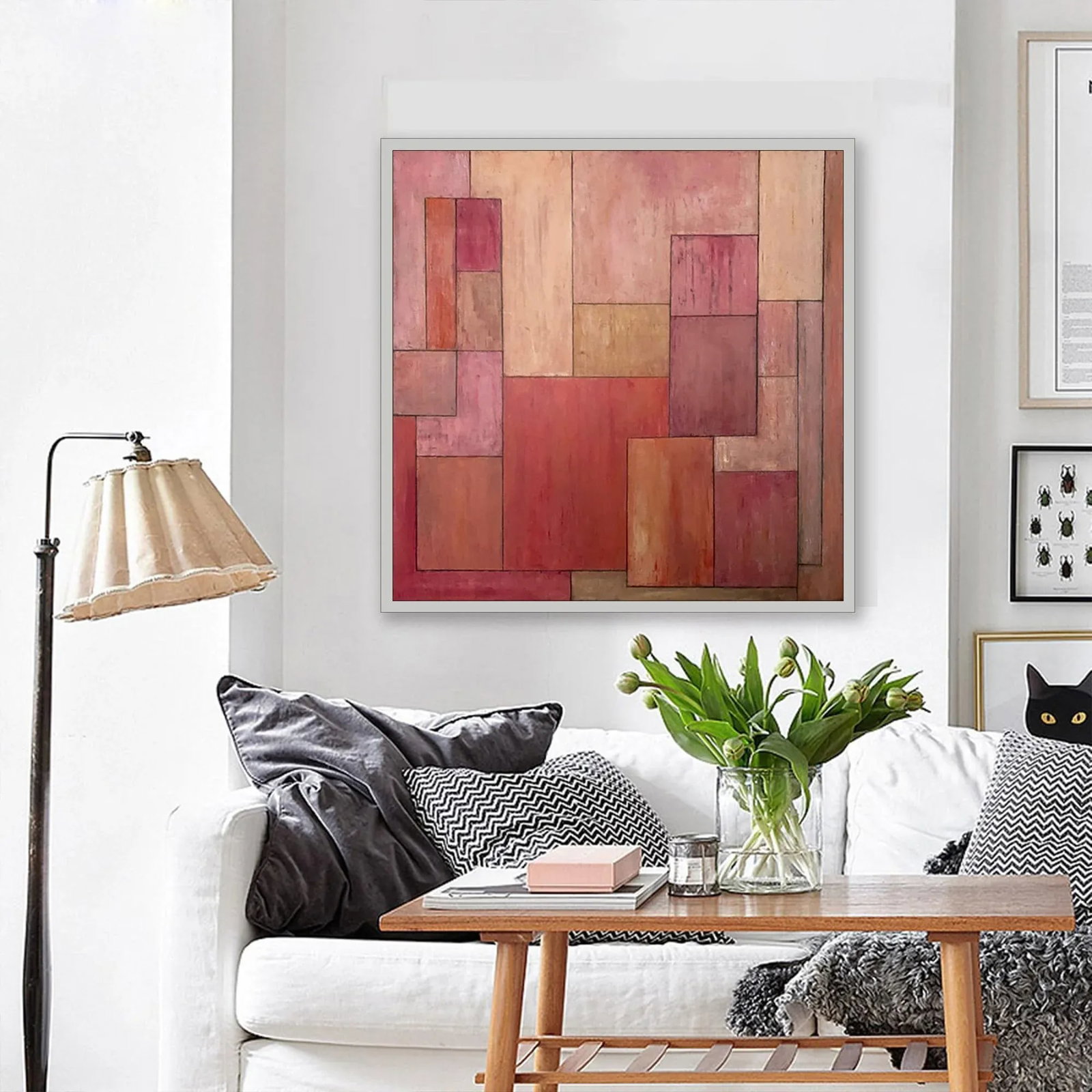 Contemporary Geometric Abstract Square Oil Painting by Stephen Cimini - 8