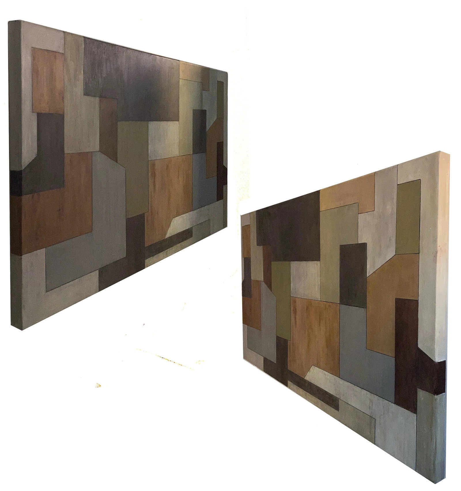Contemporary Large Horizontal Geometric Abstract Oil Painting by Stephen Cimini - 2