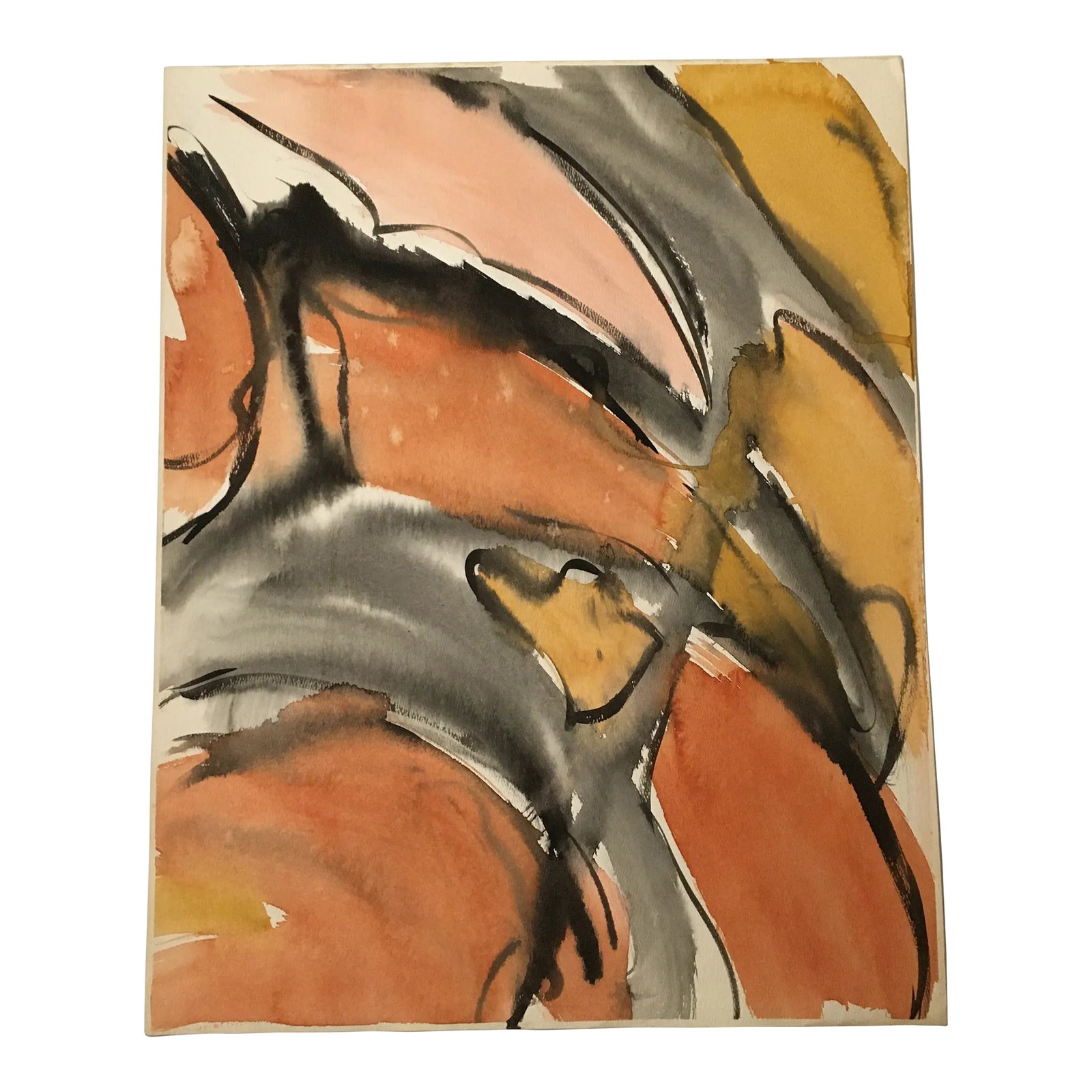 Original Contemporary Abstract Watercolor Painting (1 of 4)