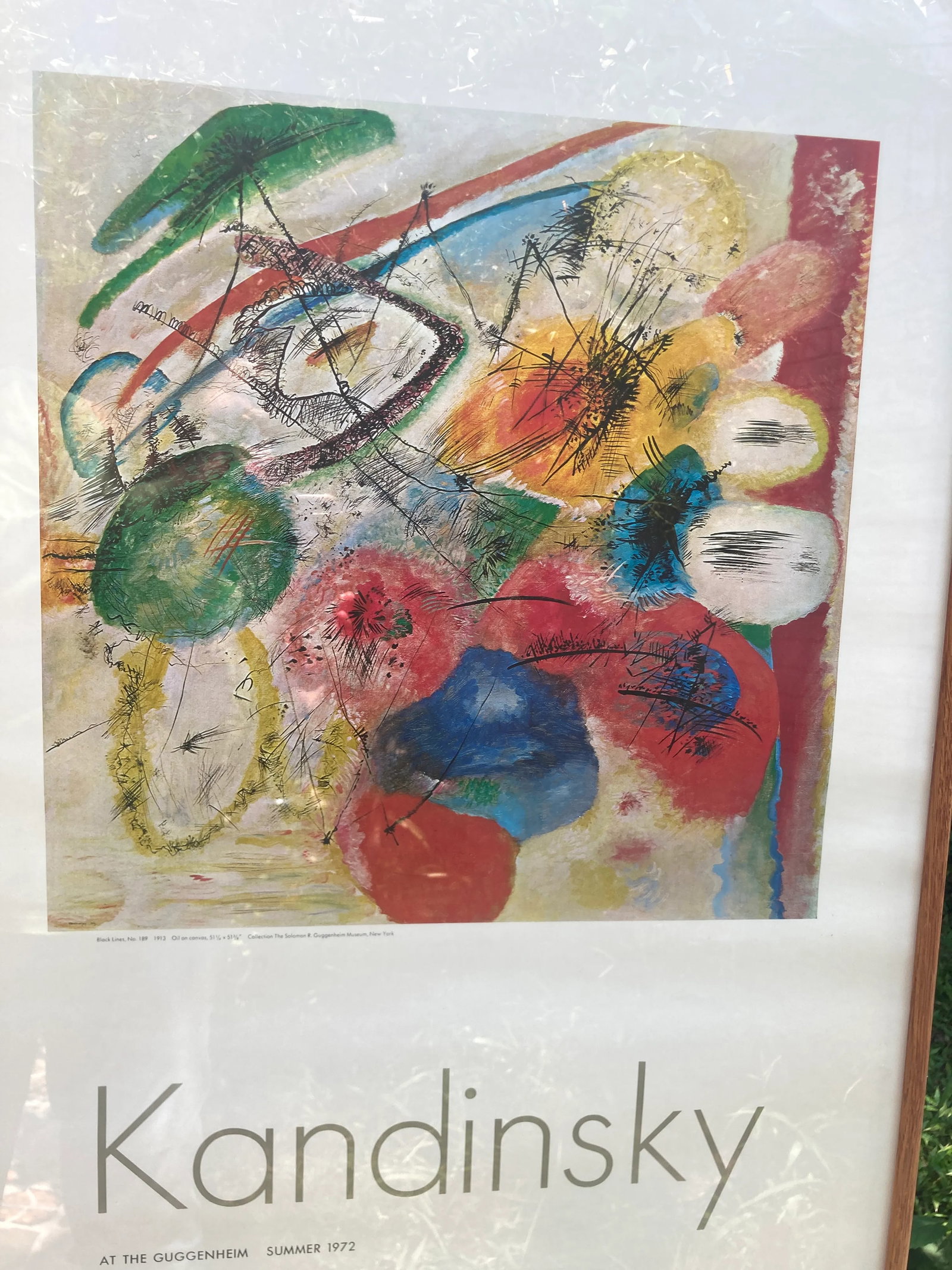 1972 Ltd Ed Kandinsky Guggenheim Summer Vintage Exhibition Poster - Black Lines Lithograph 50th Anni - 4