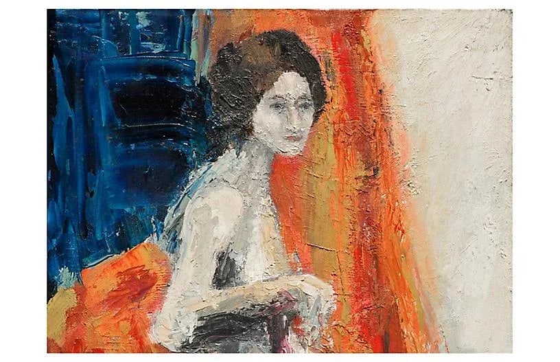 1990s "Swan" Abstract Figurative Female Nude Oil Painting - 2