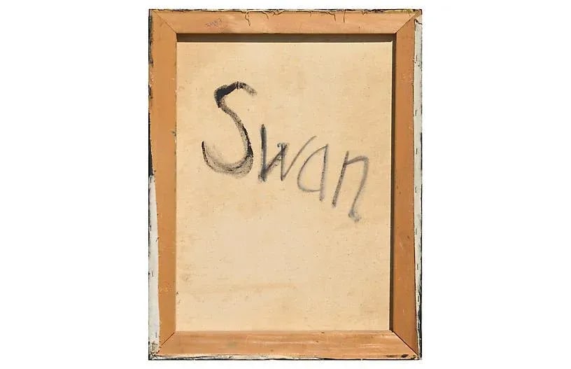 1990s "Swan" Abstract Figurative Female Nude Oil Painting - 3