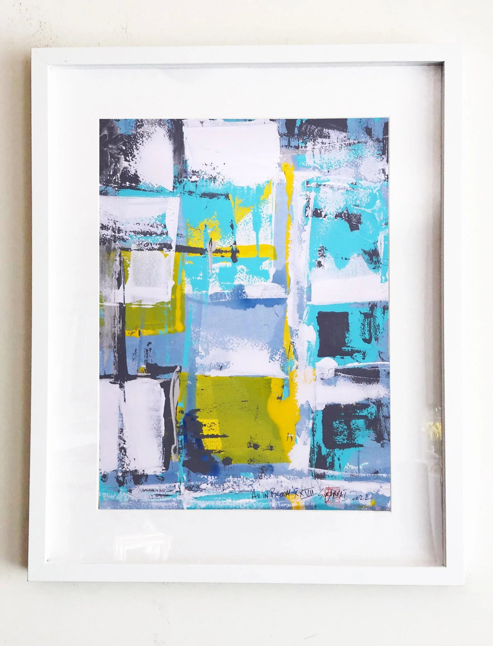 "All in Bloom. XXVII" Contemporary Original Abstract Modern Mixed-Media Painting, Framed - 5